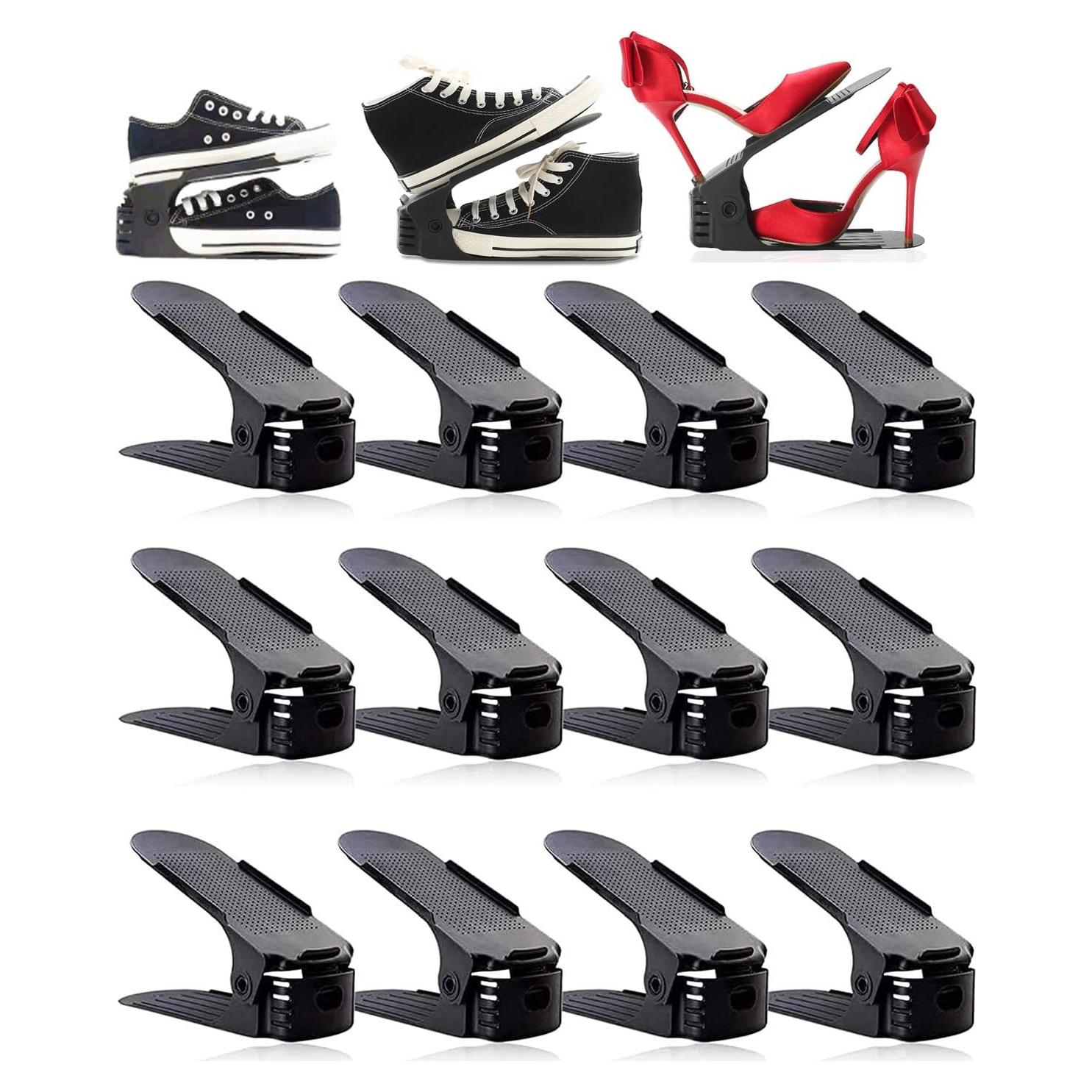 Organizador de Zapatos RISETEX 12 Estantes Ajustables Negro