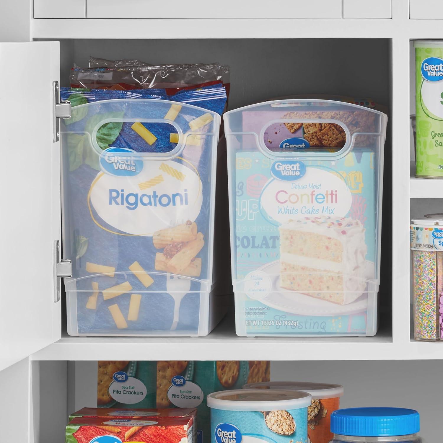 Contenedor de Almacenamiento Estrecho 33x23x15 cm - Juego de 2 - Plástico Transparente