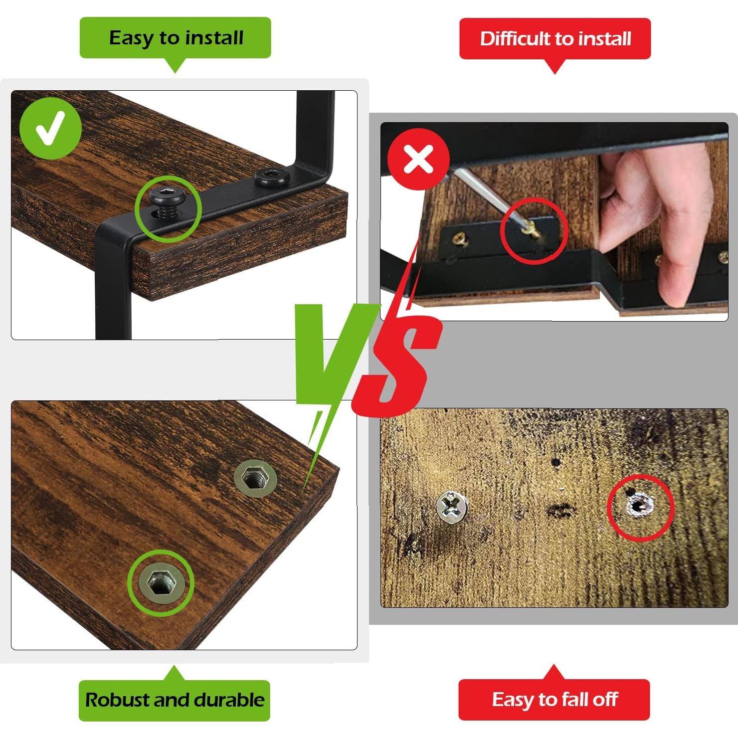 Soporte de Exhibición de Madera YINMIT 2 Niveles Marrón