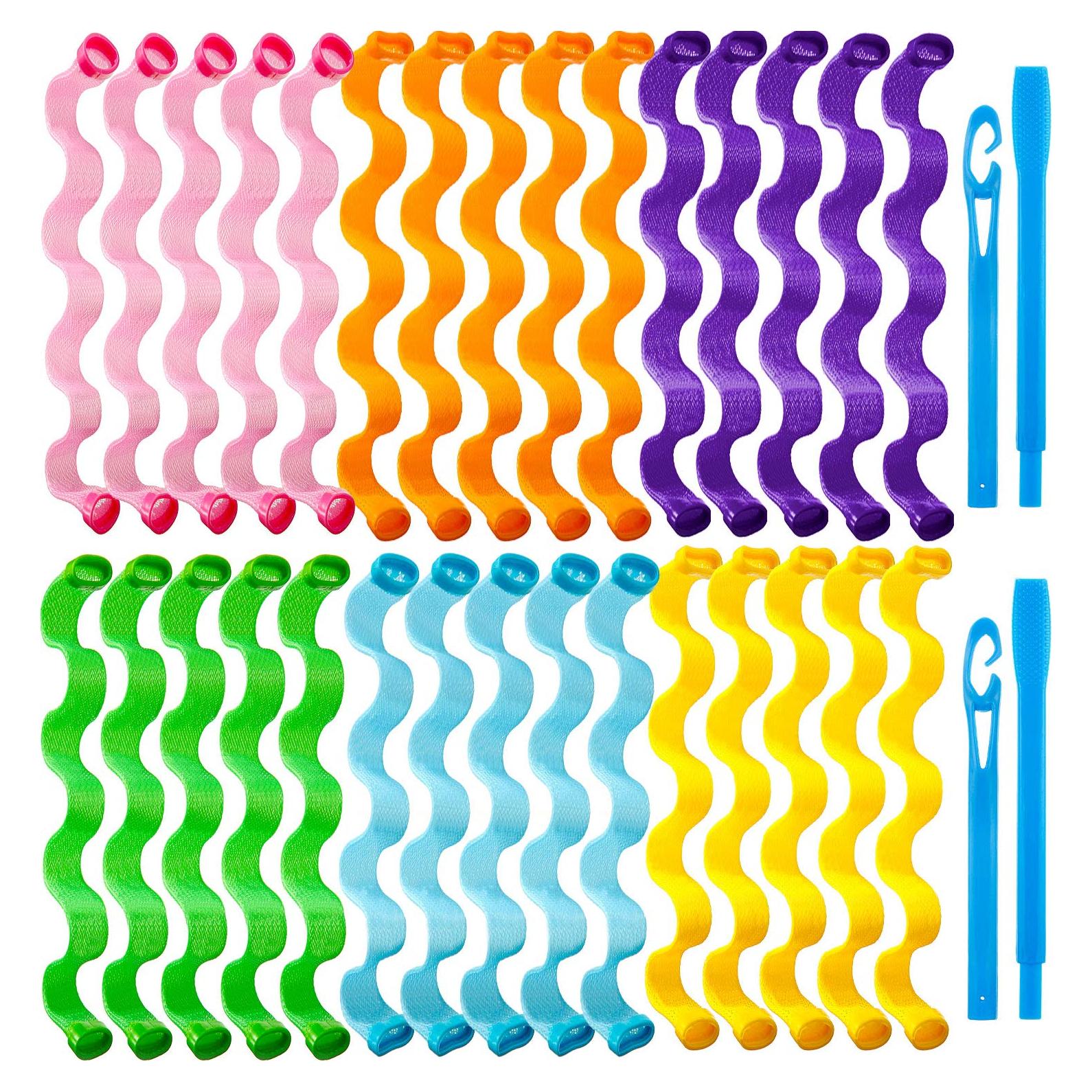 30 Rulos de Cabello Sin Calor WILLBOND 25 cm con Ganchos