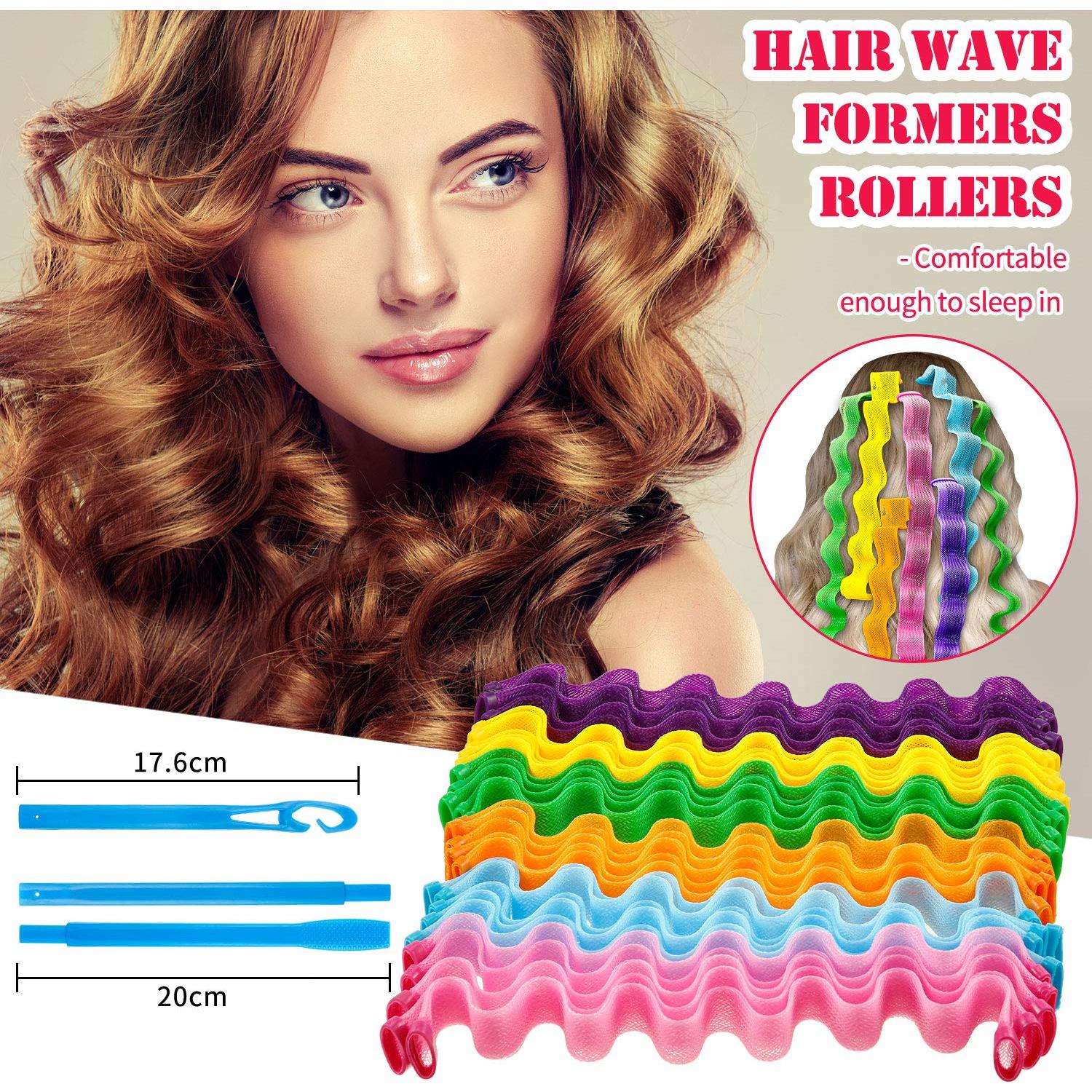 30 Rulos de Cabello Sin Calor WILLBOND 25 cm con Ganchos