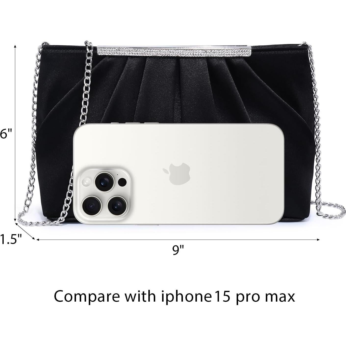 Bolso de Noche Plisado Dasein para Mujeres - Elegante Clutch Negro