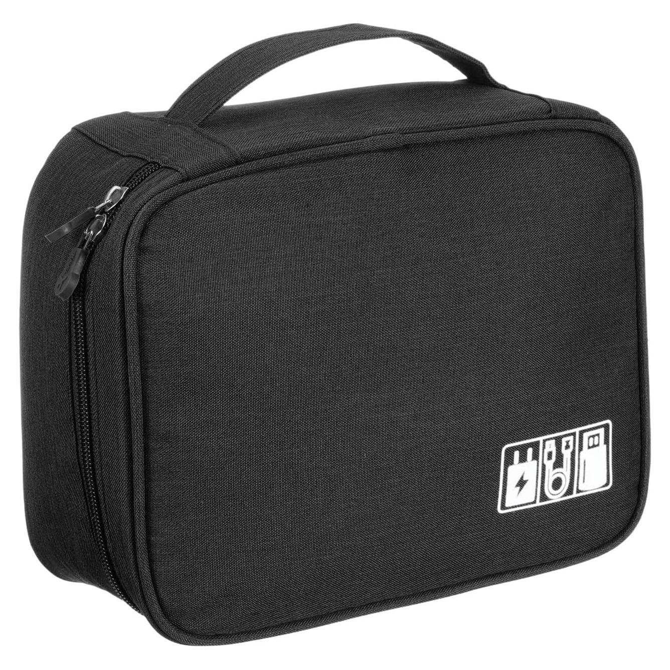 Bolsa Organizadora de Cables PATIKIL Portátil Negra 24.5x10x18cm