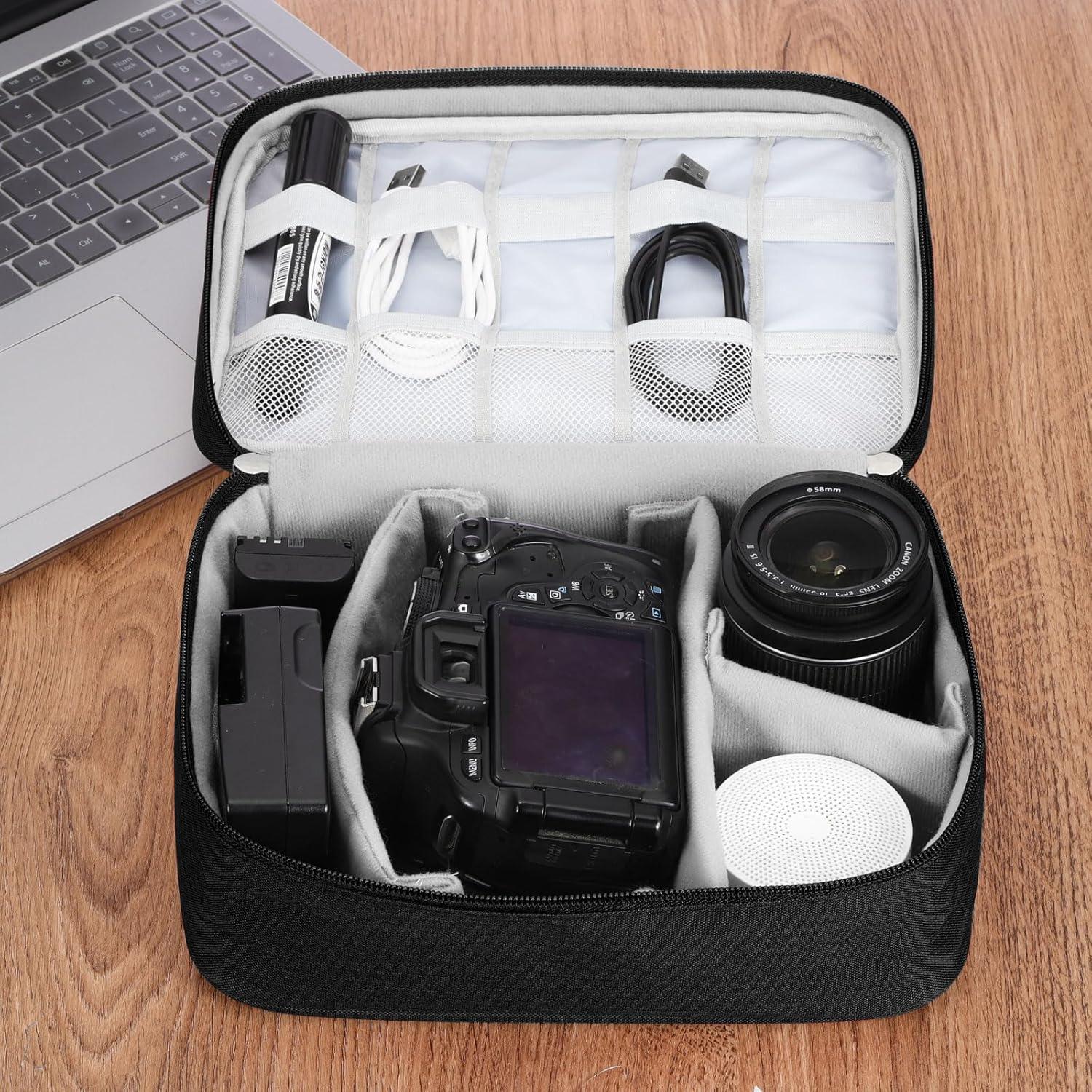 Bolsa Organizadora de Cables PATIKIL Portátil Negra 24.5x10x18cm