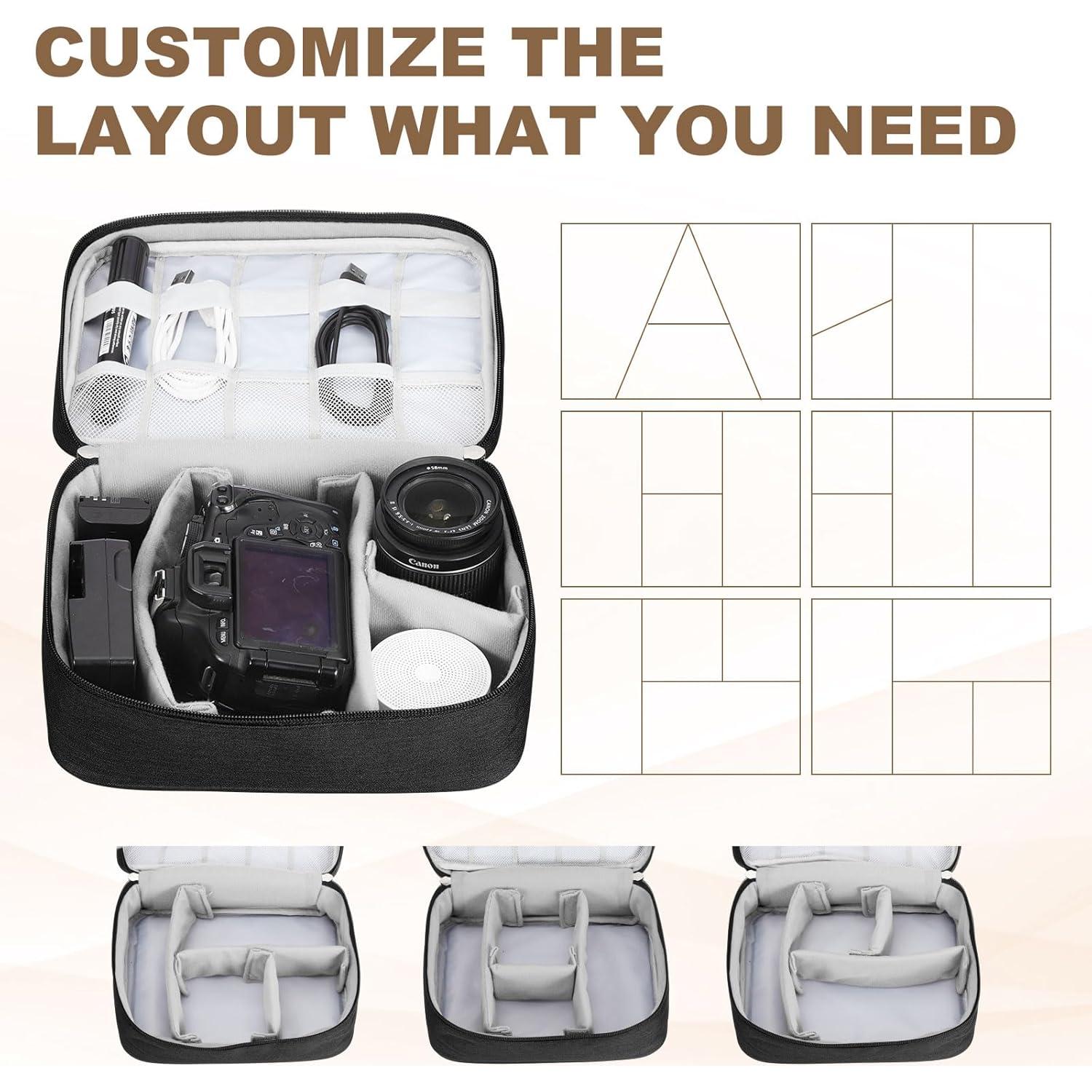 Bolsa Organizadora de Cables PATIKIL Portátil Negra 24.5x10x18cm