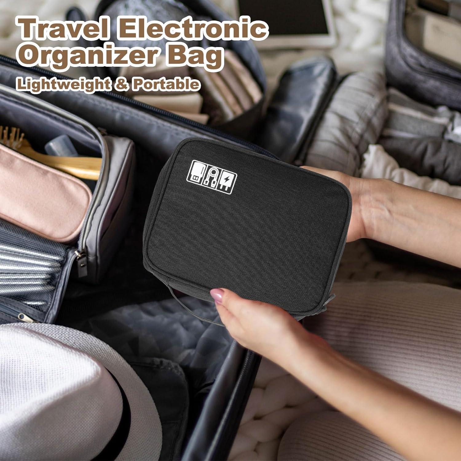 Bolsa Organizadora de Cables PATIKIL Portátil Negra 24.5x10x18cm