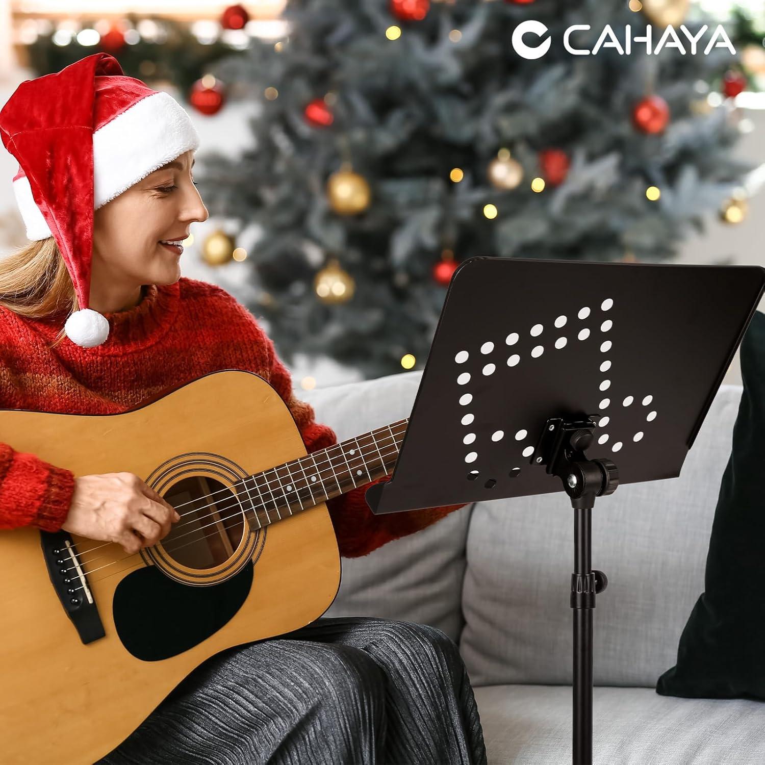 Soporte de Partituras CAHAYA Ajustable 3 en 1 Metal Negro