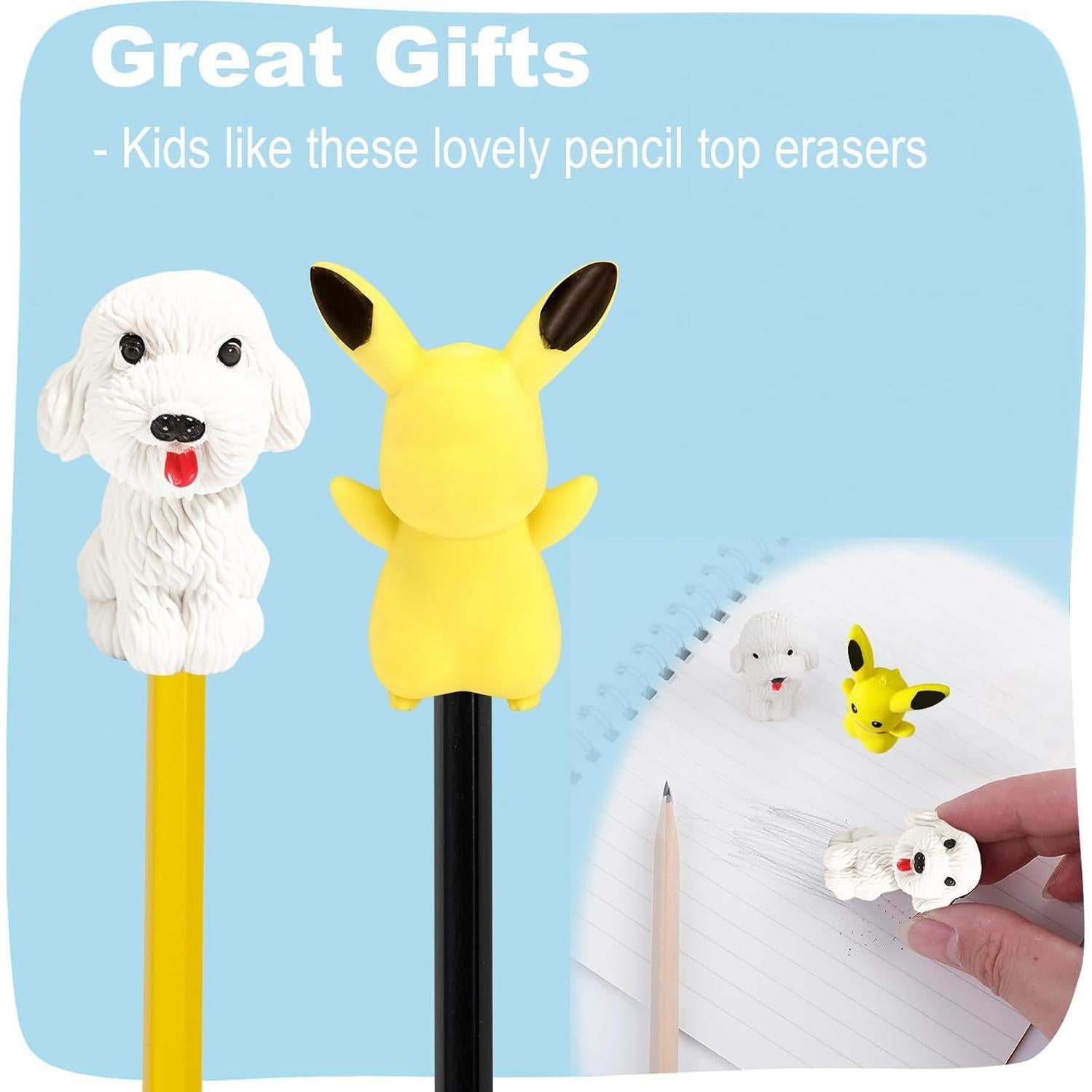 Juego de Adornos para Lápices Kawaii 37PCS QIONG - Protectores y Gomas