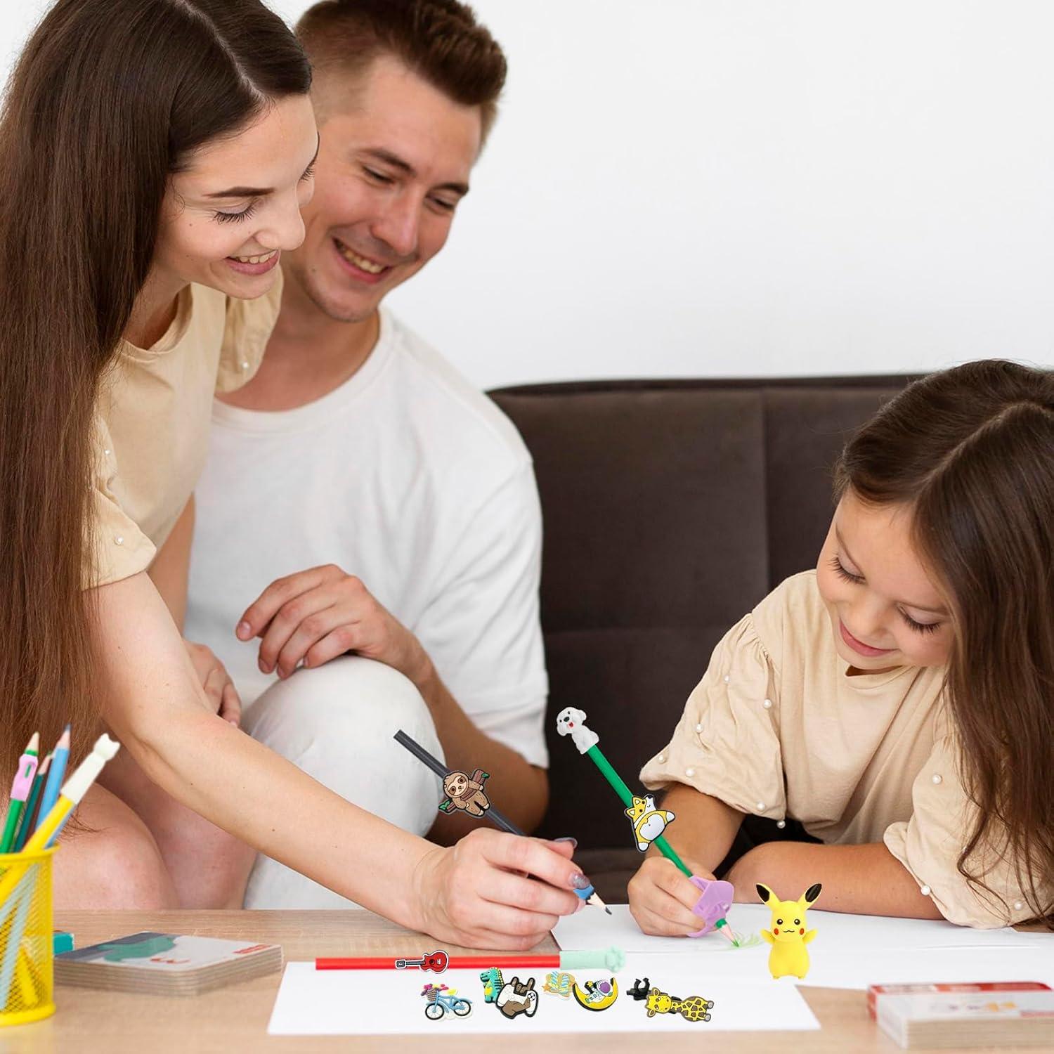 Juego de Adornos para Lápices Kawaii 37PCS QIONG - Protectores y Gomas