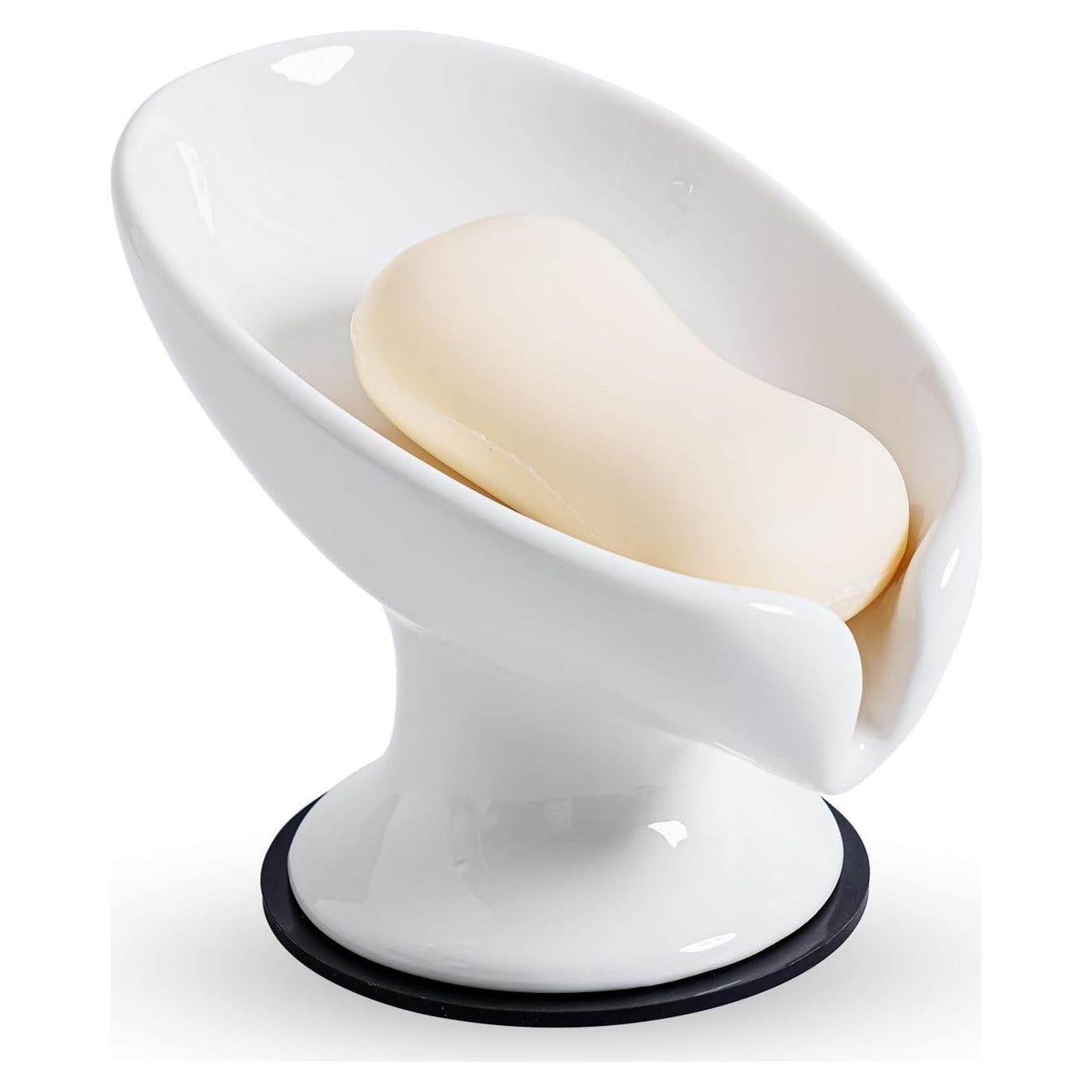 Plato de Jabón Cerámica Agyiuns Autodrenante Hoja Grande