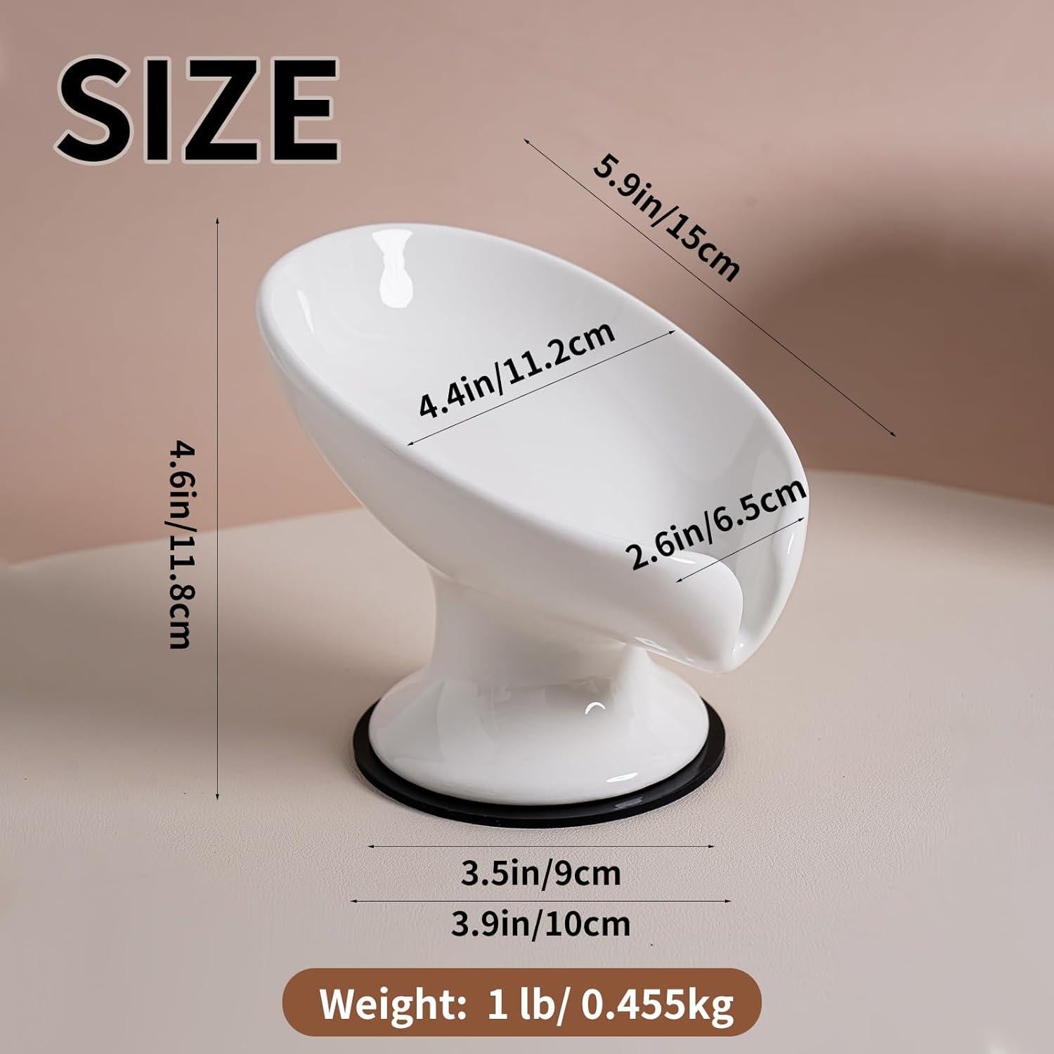 Plato de Jabón Cerámica Agyiuns Autodrenante Hoja Grande