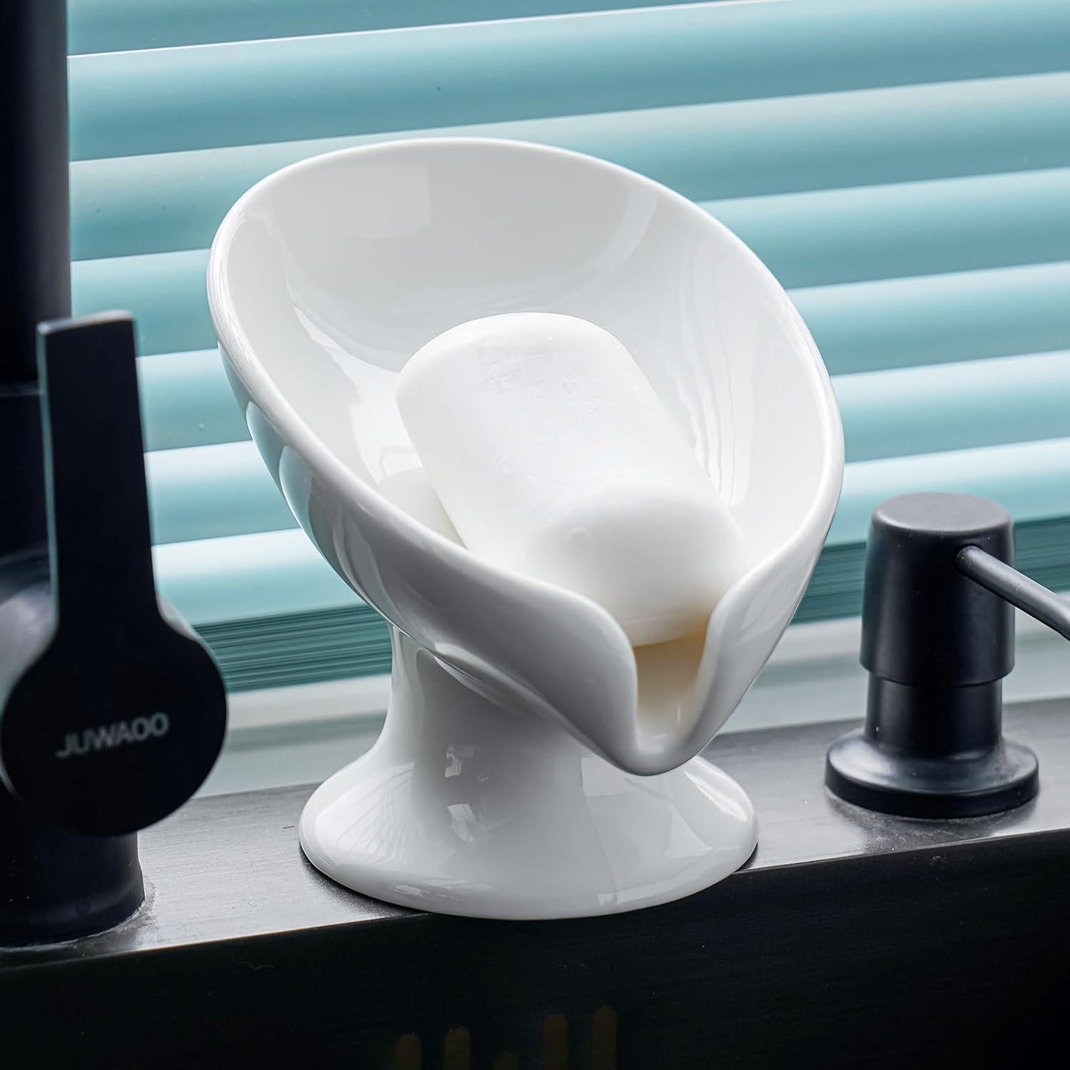 Plato de Jabón Cerámica Agyiuns Autodrenante Hoja Grande