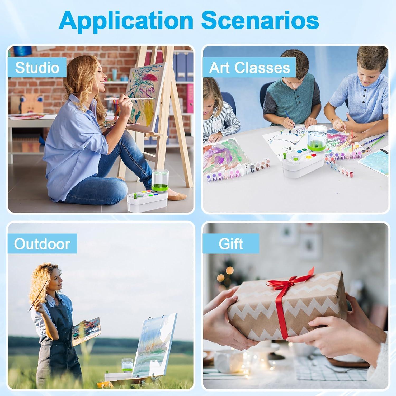 Limpiador de Pinceles NIUCOO 2025 Blanco-Verde 18.4x8.5cm