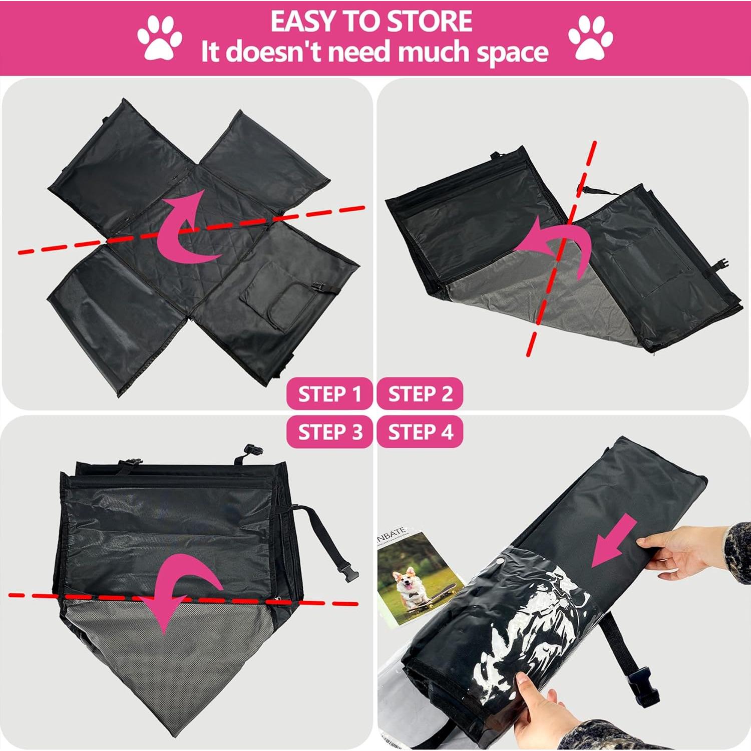 Asiento de coche para perros Winbate negro 58x48 cm a prueba de agua