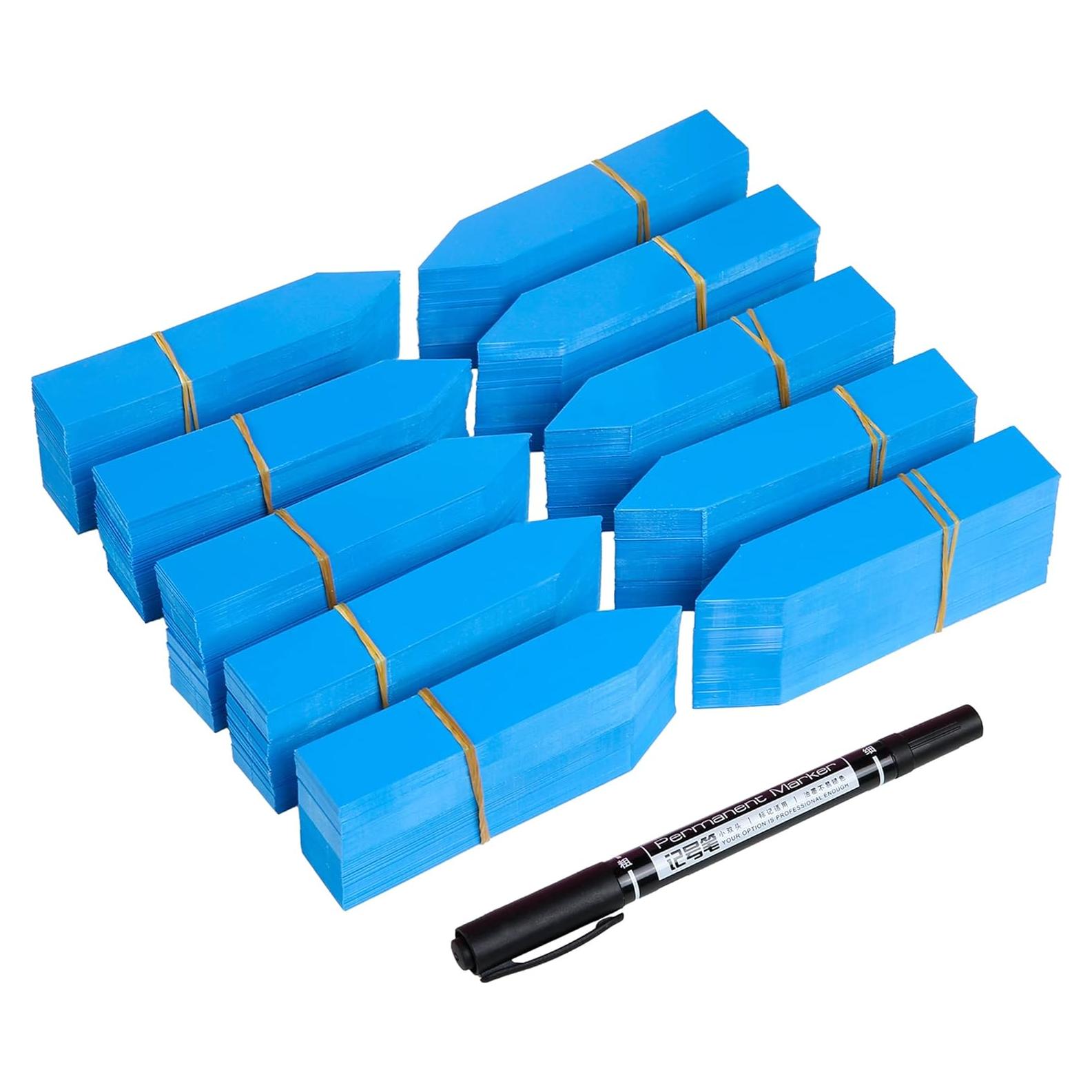 Etiquetas de Plantas 1000 Pcs DOMG Azul 10x2 cm Impermeables
