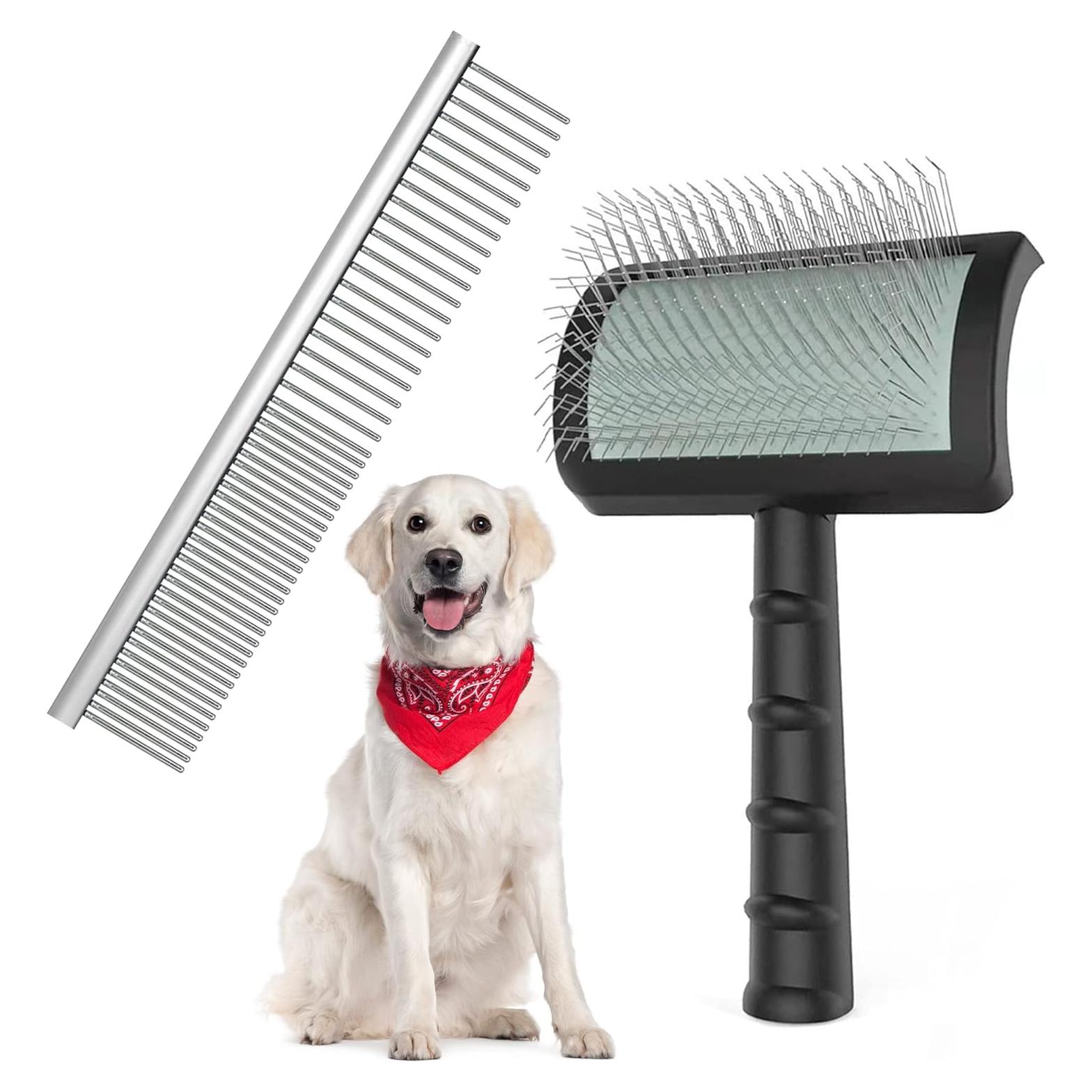 Kit de Aseo para Mascotas NeatHoiho: Cepillo Slicker y Peine 2 en 1