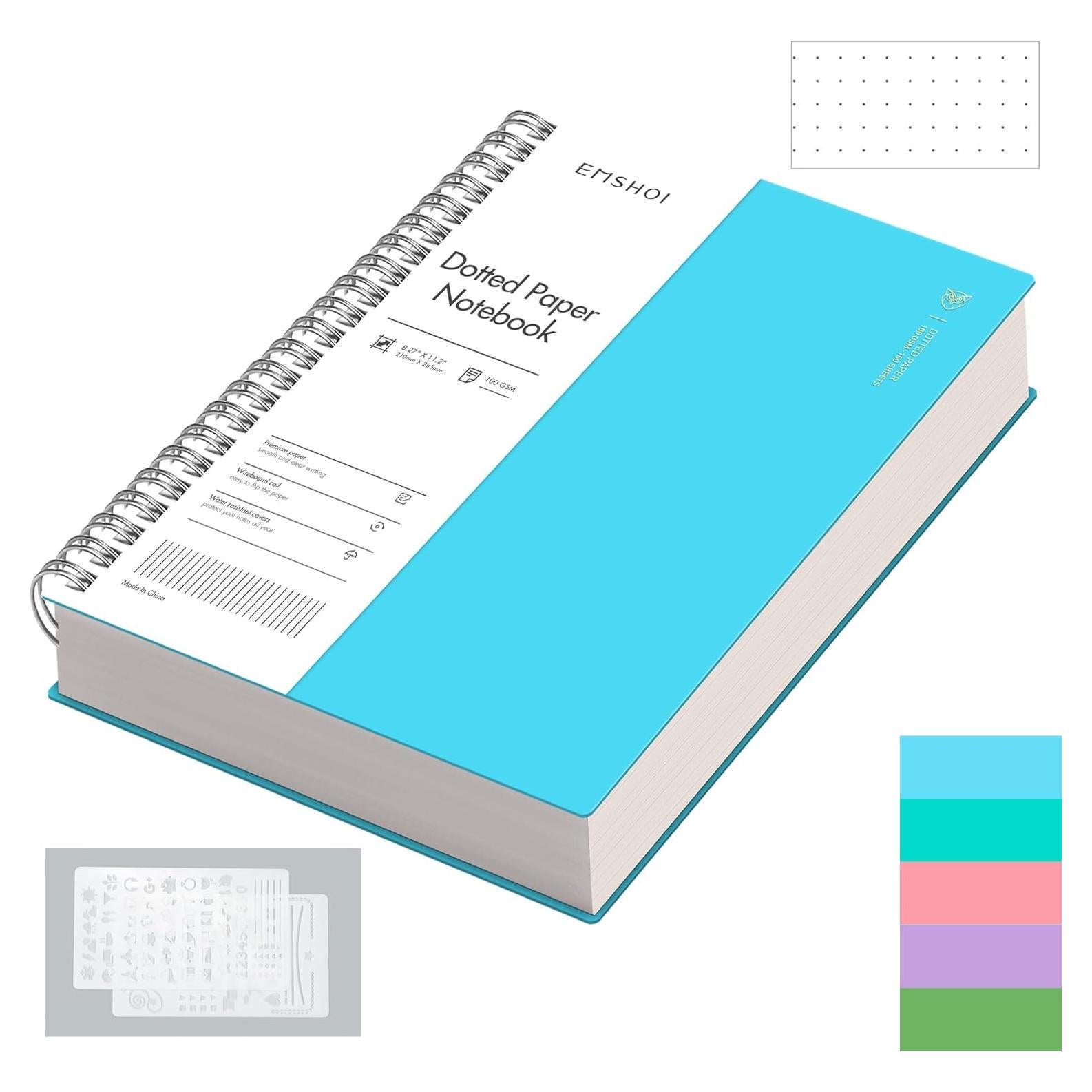 Cuaderno Espiral A4 EMSHOI Punteado 300 Páginas Azul
