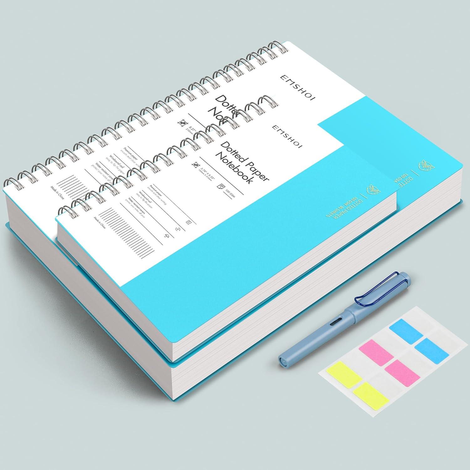 Cuaderno Espiral A4 EMSHOI Punteado 300 Páginas Azul