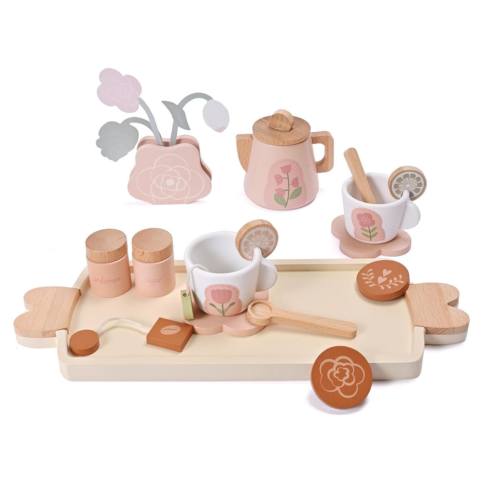 Juego de té de madera MONT PLEASANT 18 piezas para niños