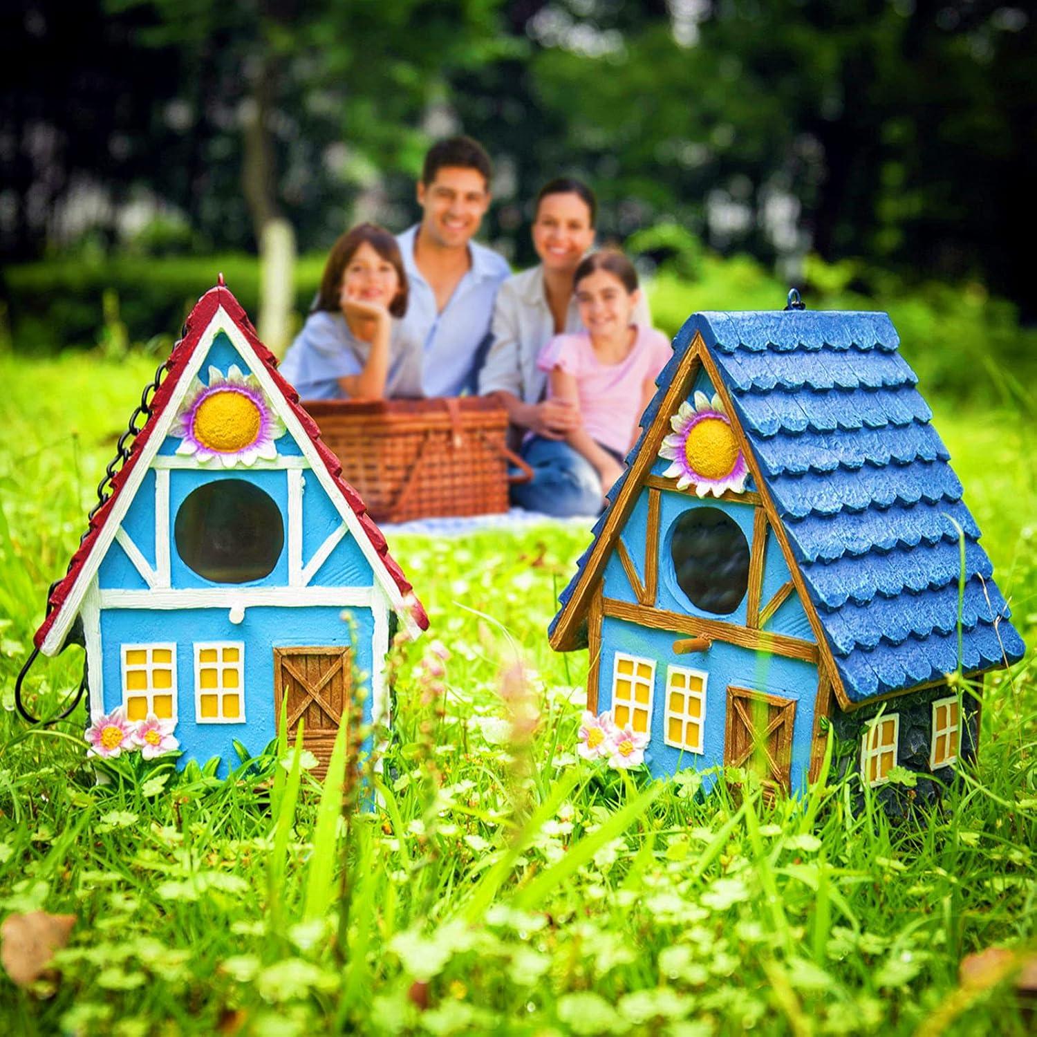 Casa de Pájaro Colgante Azul ZLSZTMI 20.32cm para Jardín