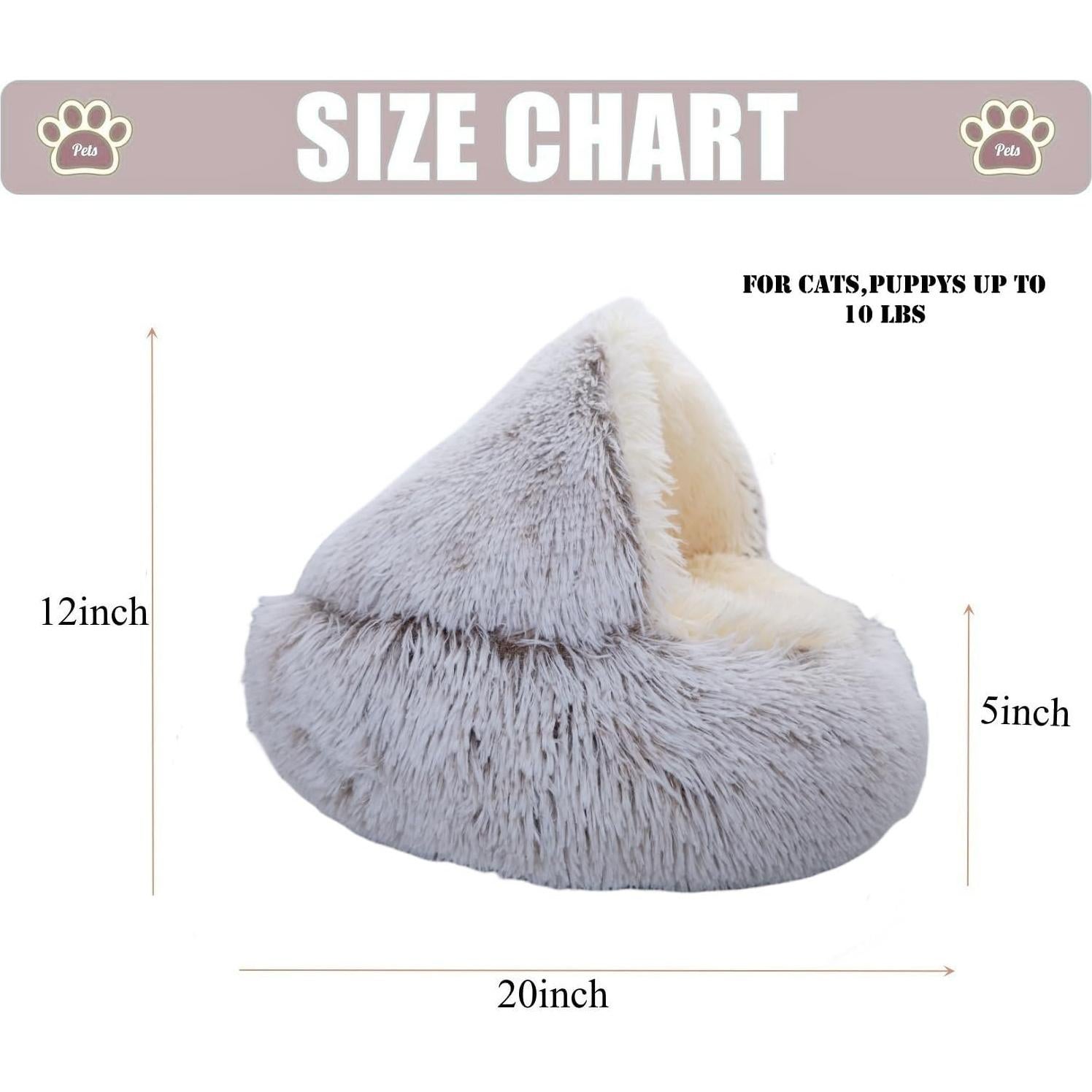 Cama Redonda para Gatos y Perros FURUISITAI 50.8cm Café