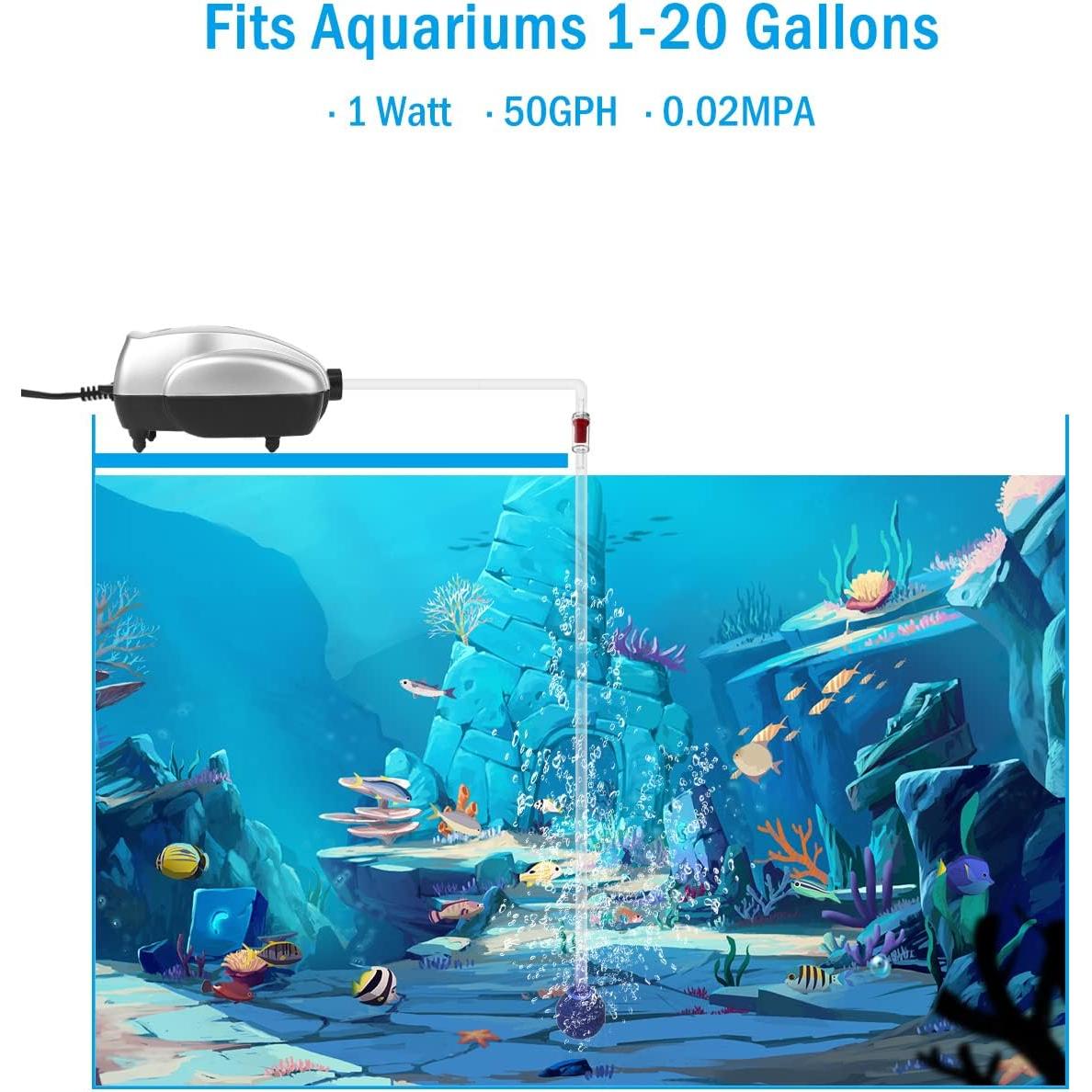 Bomba de Aire AquaMiracle AP2100 para Acuarios 3.79-75.71L