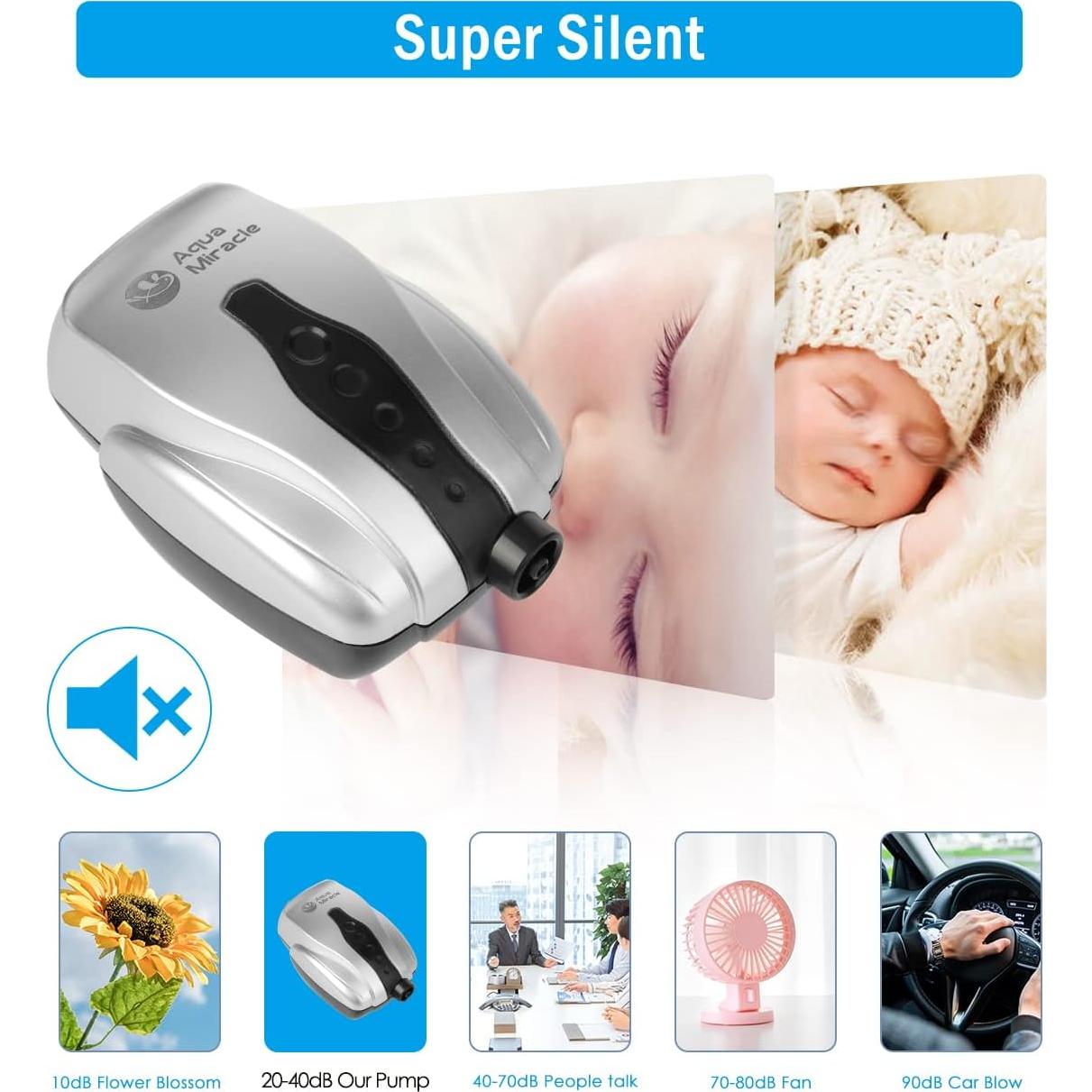 Bomba de Aire AquaMiracle AP2100 para Acuarios 3.79-75.71L