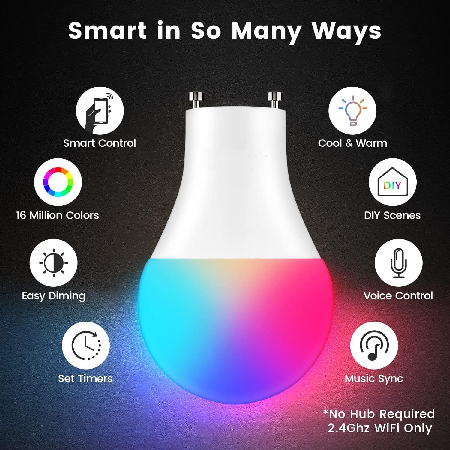 Bombillas Inteligentes OHLUX GU24 10W 900LM RGBW Paquete de 4