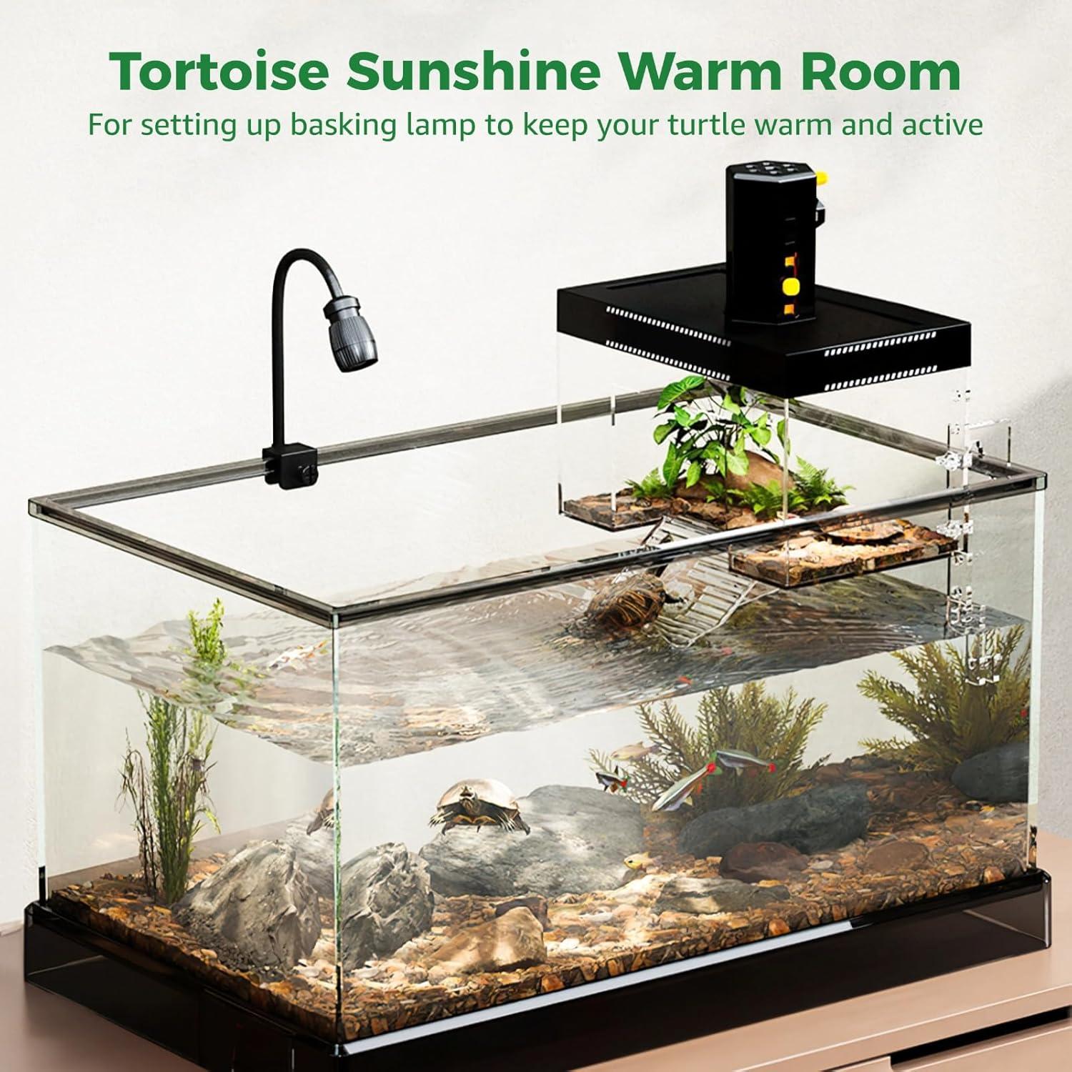 Plataforma Elevada para Tortugas Homaisson - Pequeña, Transparente, Ajustable