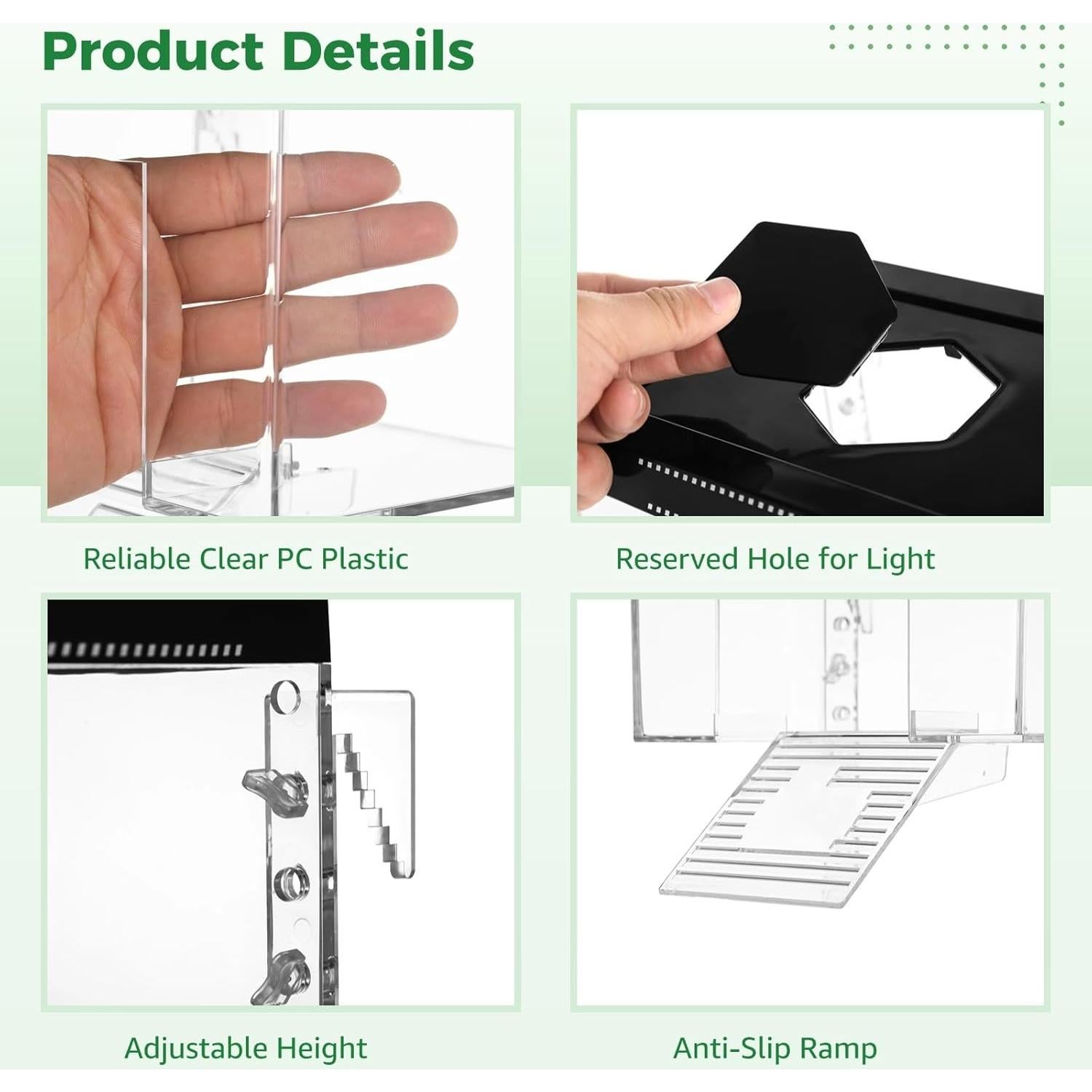Plataforma Elevada para Tortugas Homaisson - Pequeña, Transparente, Ajustable