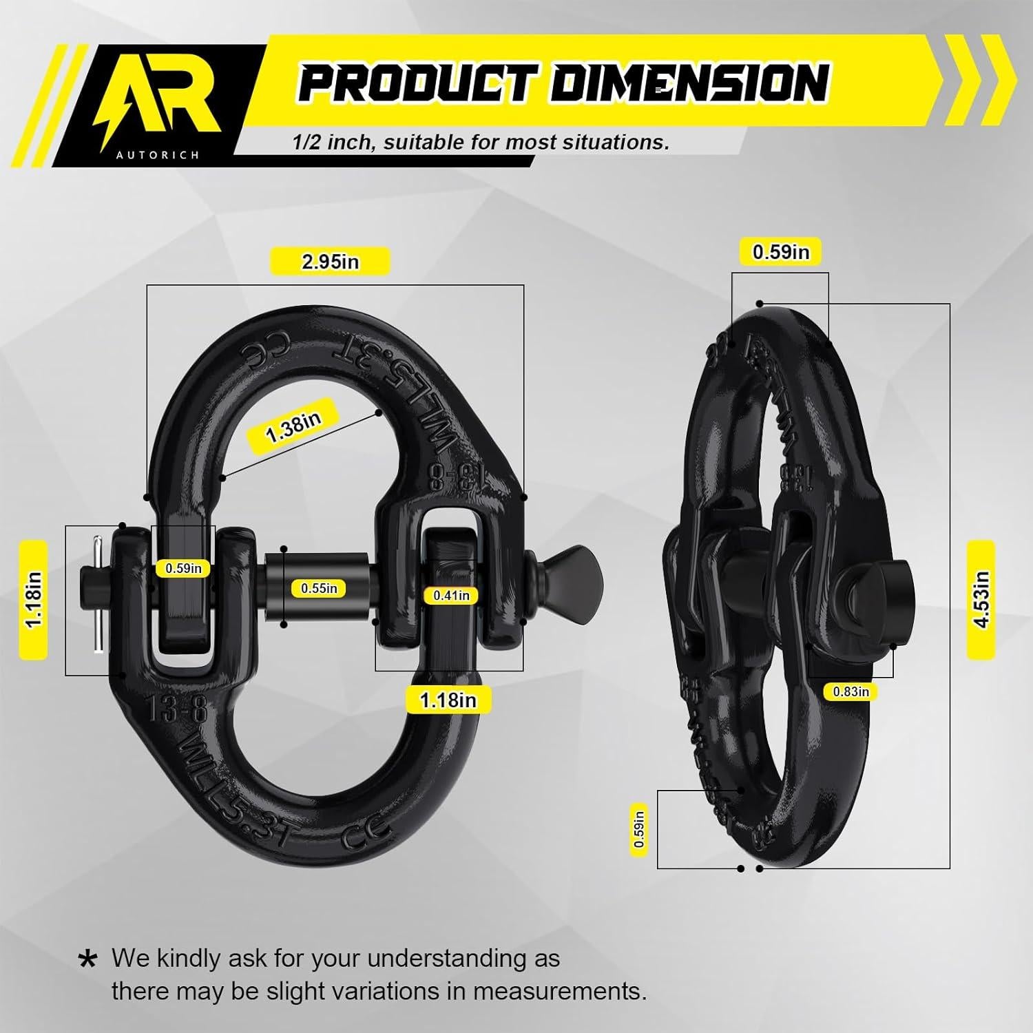 Conector de Cadena de Seguridad AUTORICH Hammerlock 5443 kg Negro