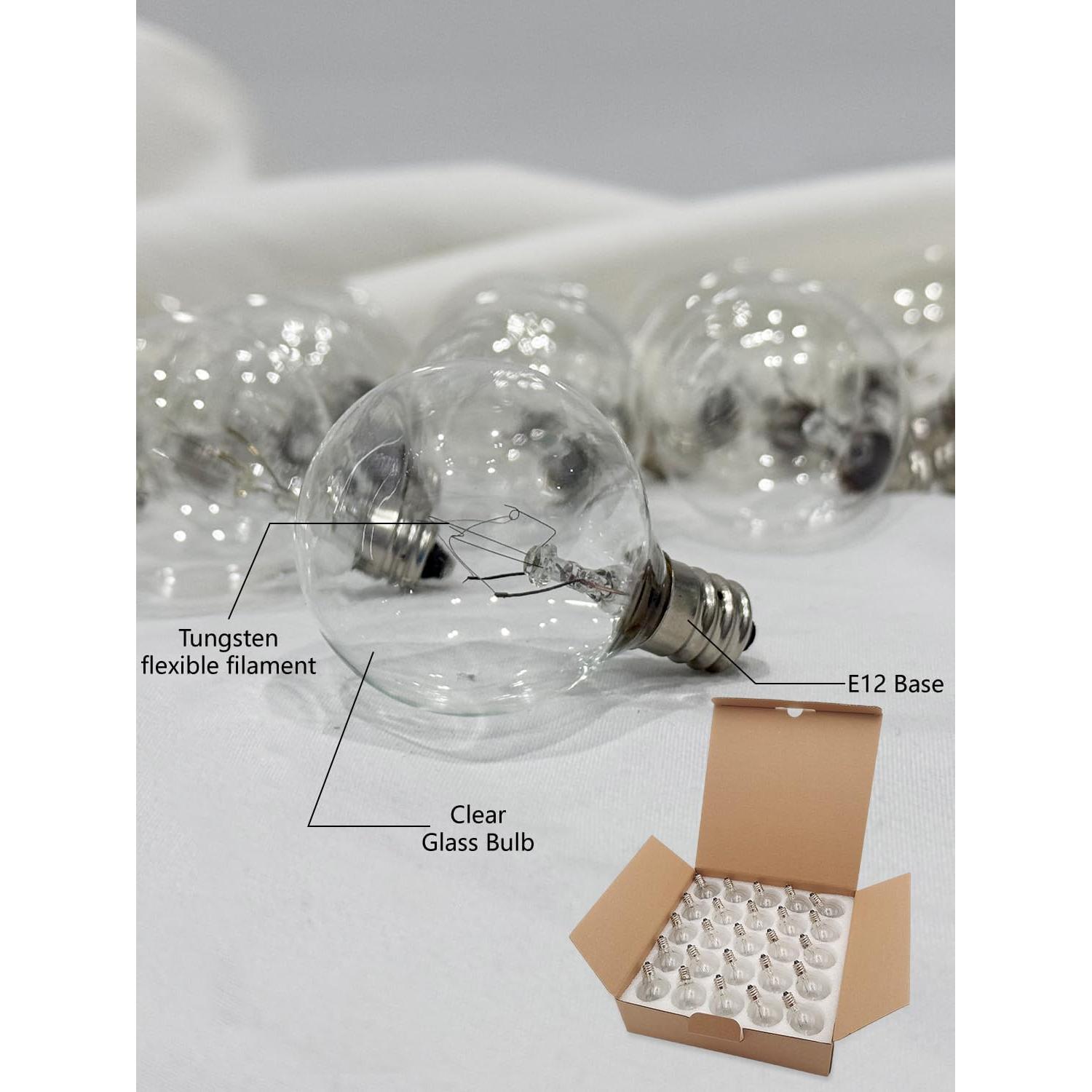 Bombillas Globo G40 Sunsgne 5W E12 C7 Paquete de 25