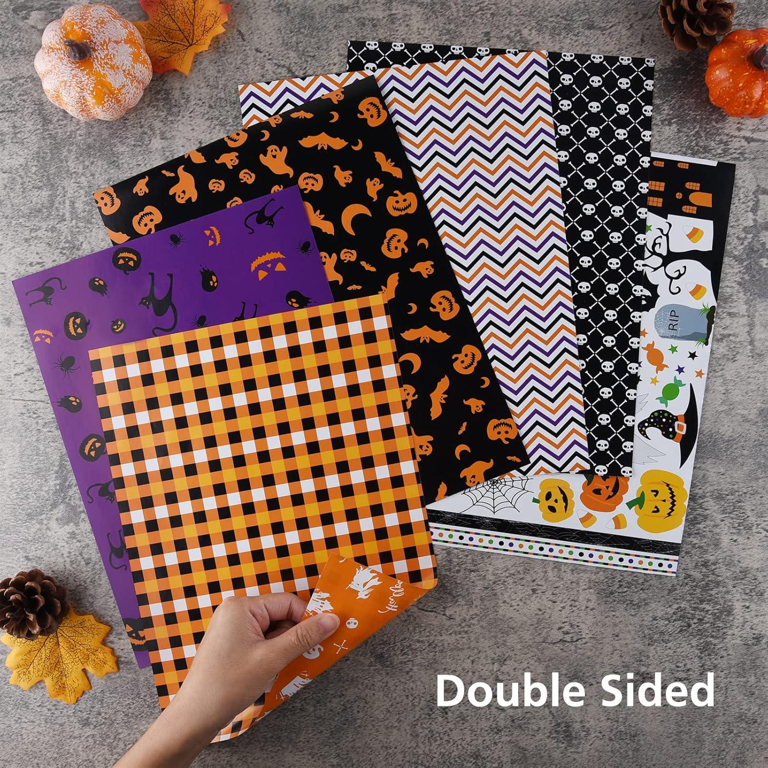 Set de Papel de Patrón Halloween MIAHART 30 Hojas A4 Doble Cara