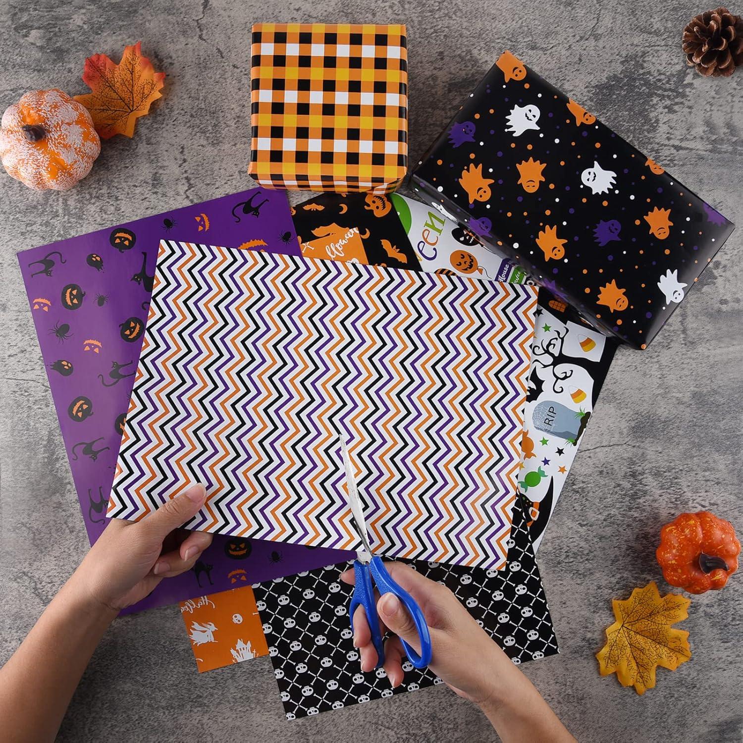 Set de Papel de Patrón Halloween MIAHART 30 Hojas A4 Doble Cara