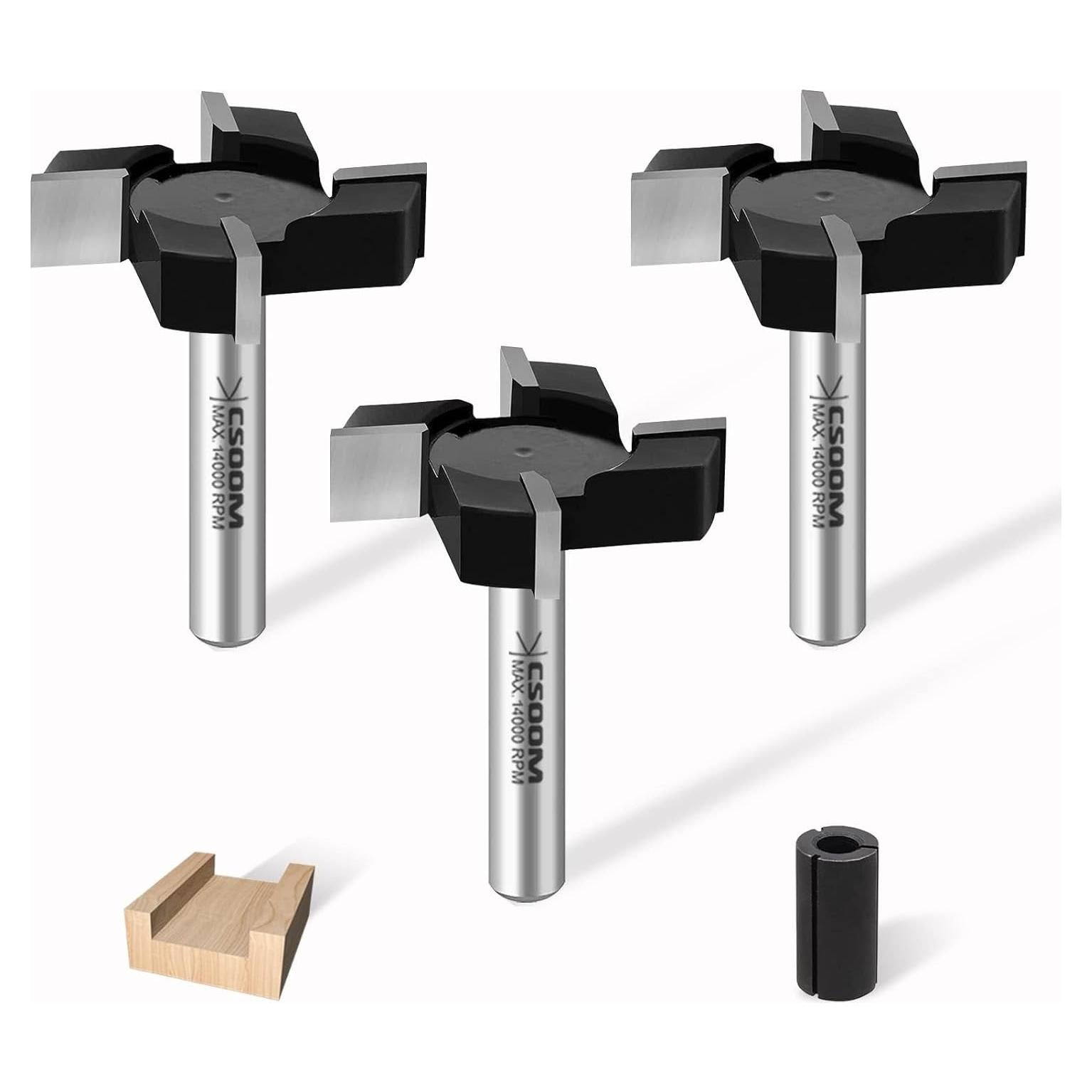 Fresa de Superficie CNC CSOOM 3PCS 12.7mm Eje 50.8mm Diámetro