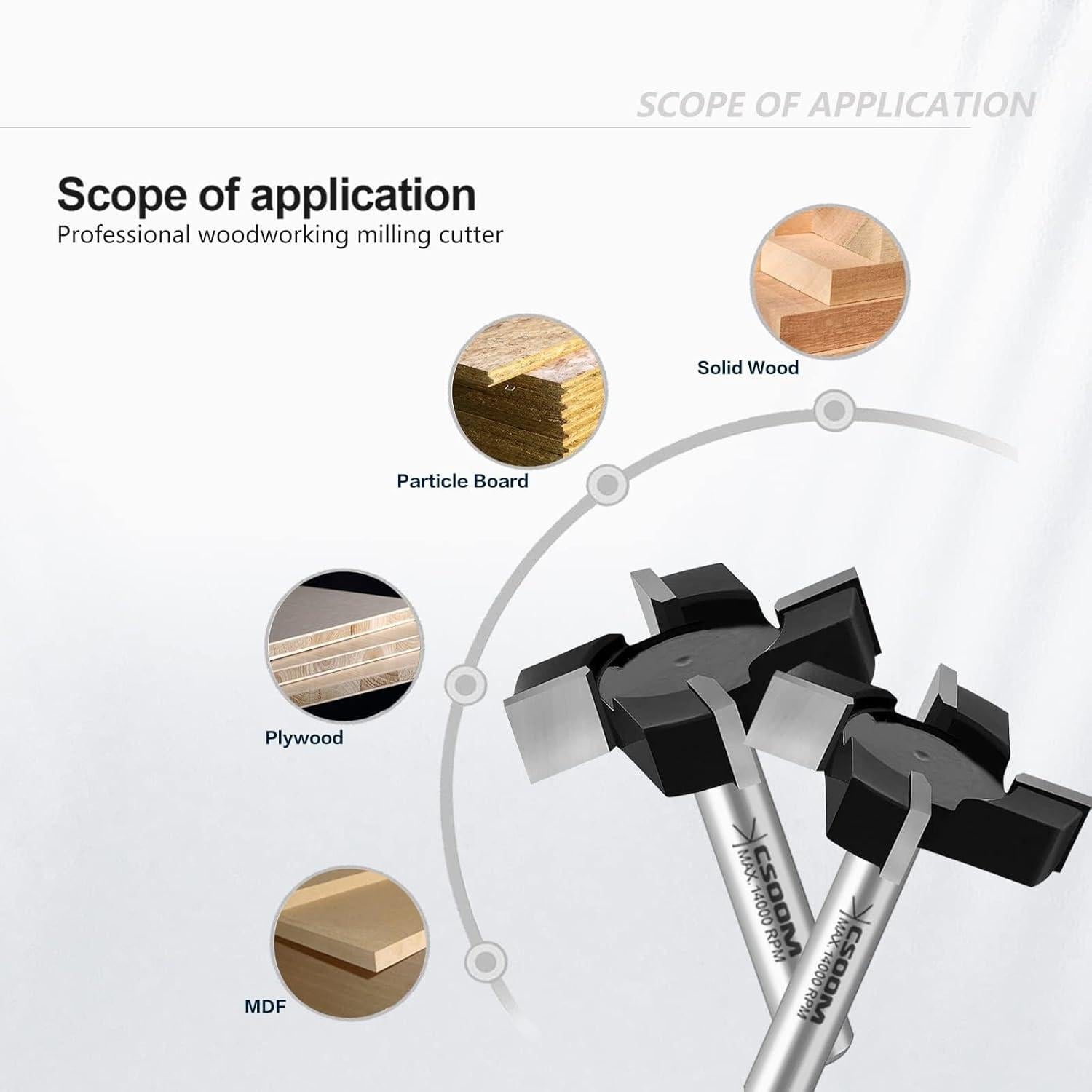 Fresa de Superficie CNC CSOOM 3PCS 12.7mm Eje 50.8mm Diámetro