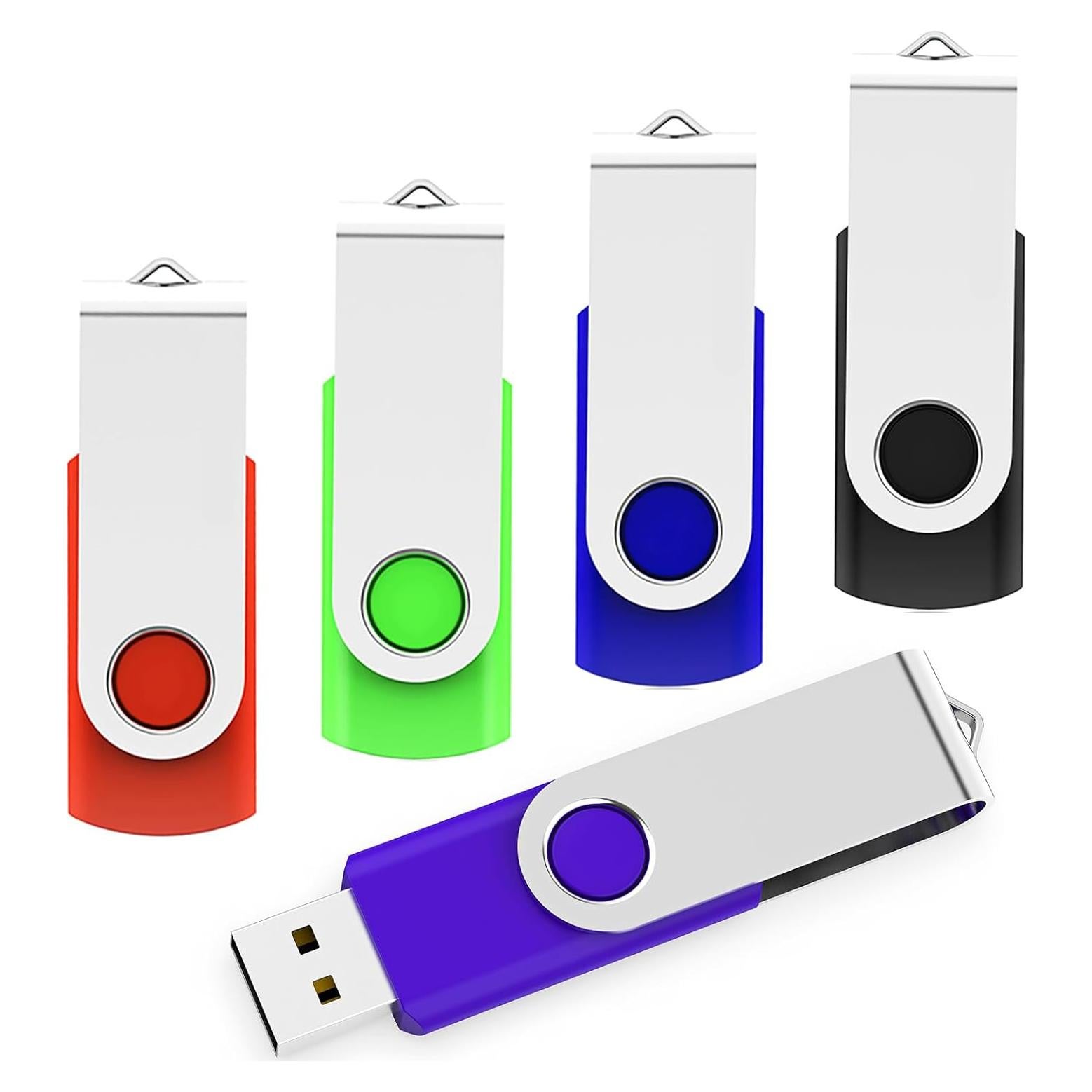 Paquete de 5 memorias USB 4GB Maspen USB 2.0 - 5 colores