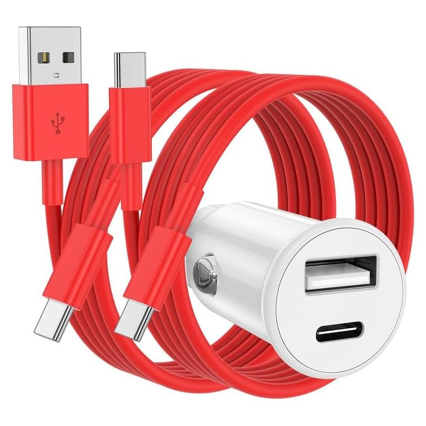 Cargador de coche USB-C 40W Doble Puerto Rojo para iPhone 16/15