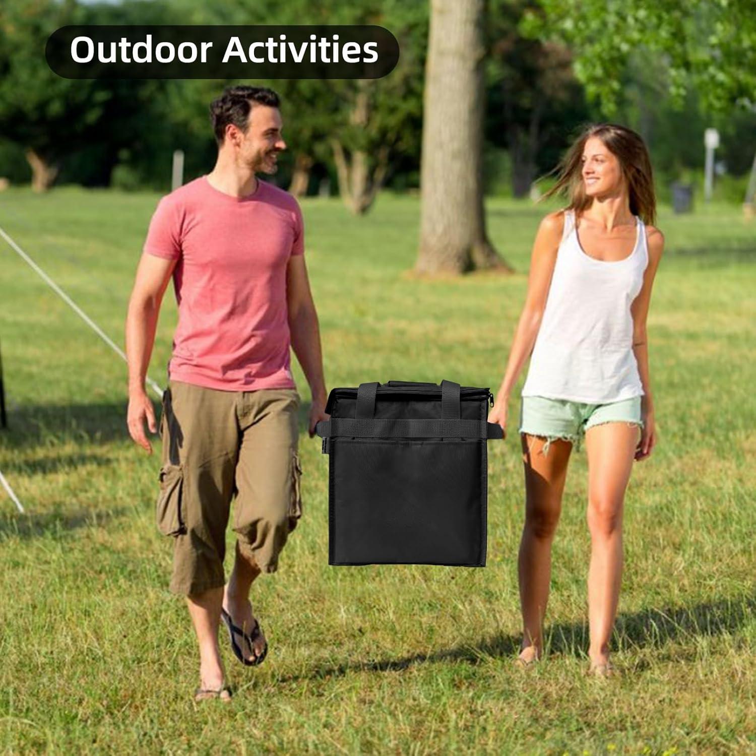 Bolsa de Compras Aislada SKvoen 27L Negra Plegable y Reutilizable