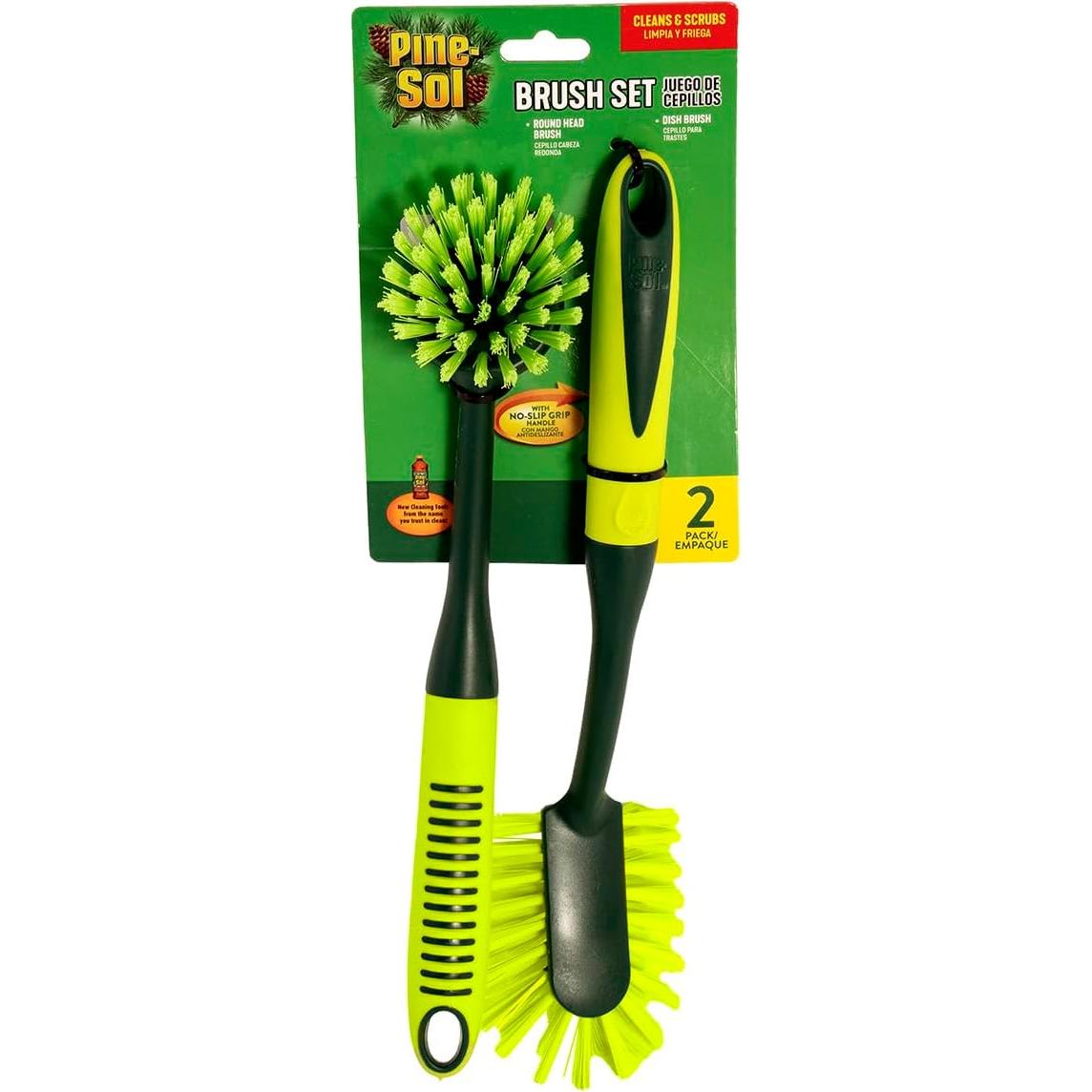 Juego de 2 Cepillos de Limpieza Pine-Sol - Mango Largo y Cerdas Fuertes