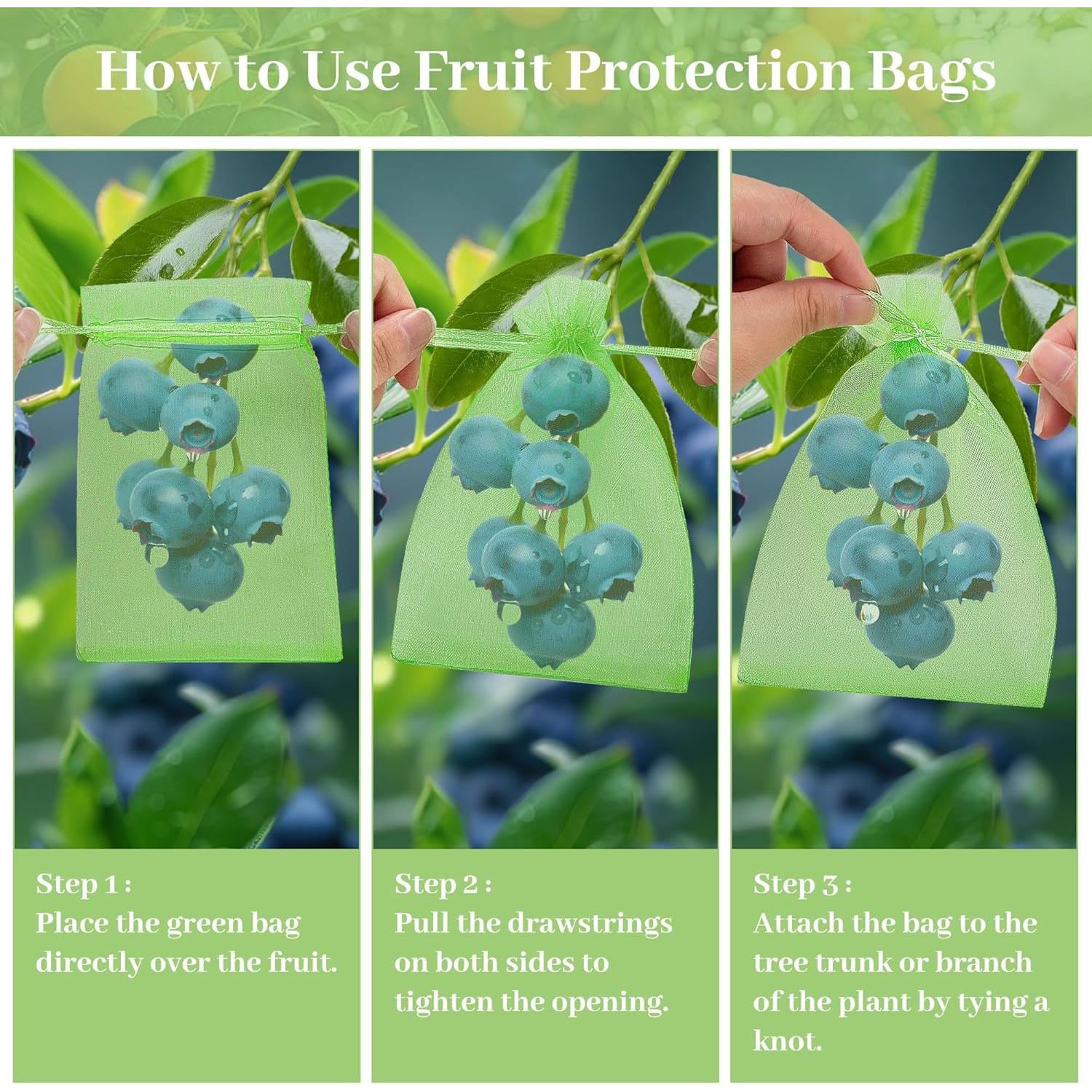 Bolsas de Protección de Frutas ZIFTY 100 Pcs 10x15 cm Verde