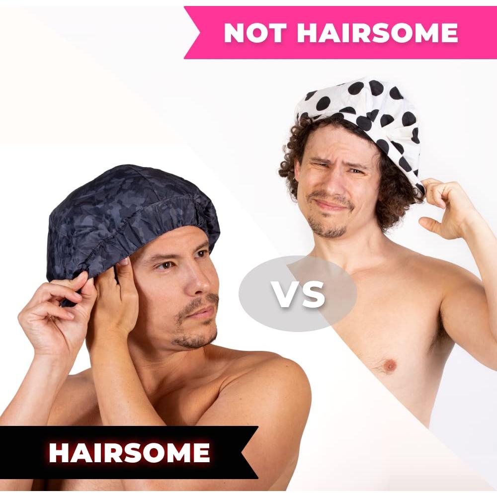 Gorro de Ducha Hairsome para Hombres Camuflaje Negro Impermeable