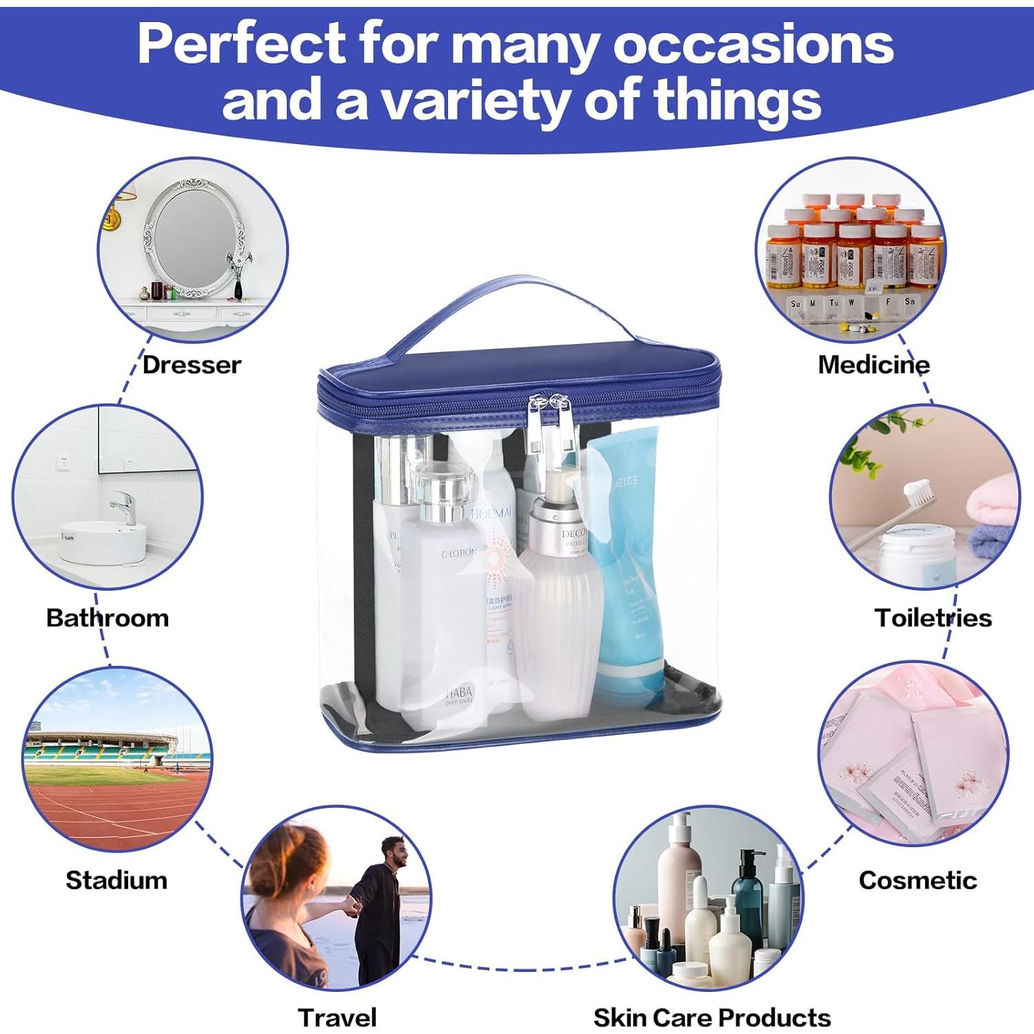 Bolsas de Viaje Transparentes Haoguagua Grande Azul 26x20x10 cm