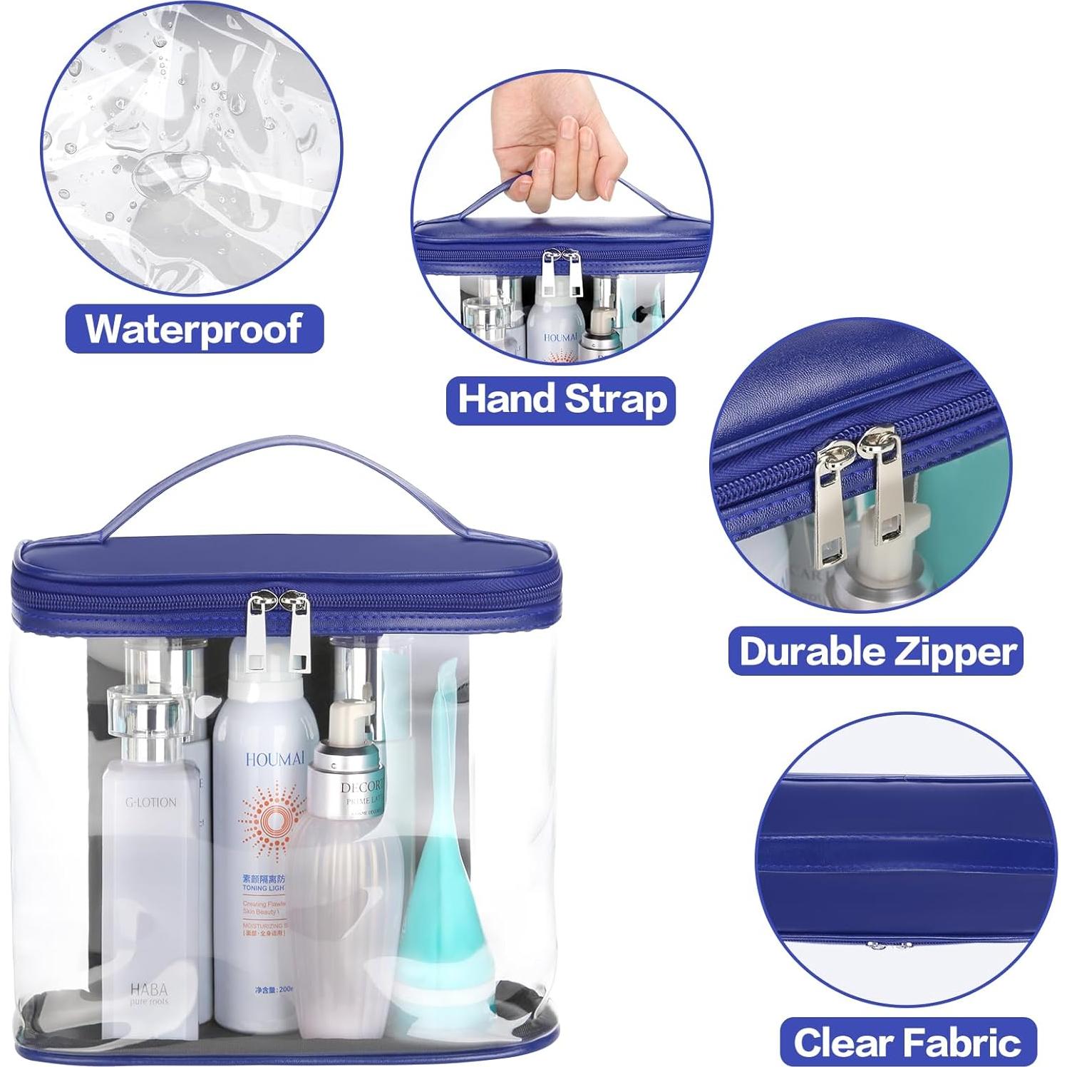 Bolsas de Viaje Transparentes Haoguagua Grande Azul 26x20x10 cm