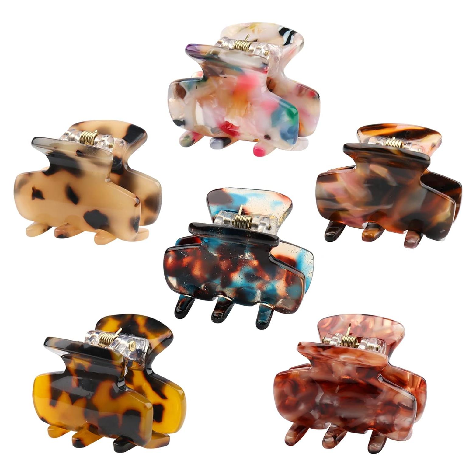 Set de 6 Clips de Pelo de Garra Messen Estampado Leopardo