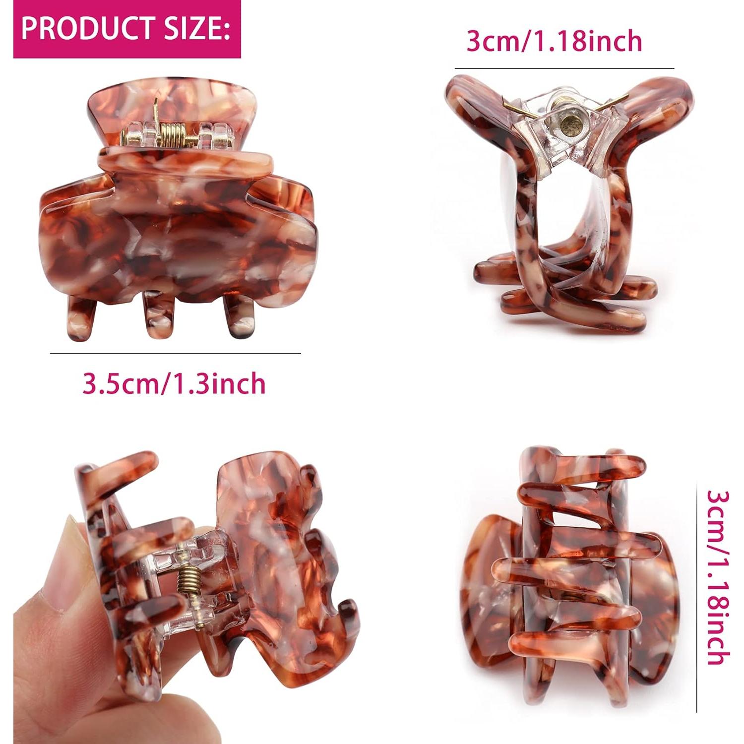 Set de 6 Clips de Pelo de Garra Messen Estampado Leopardo