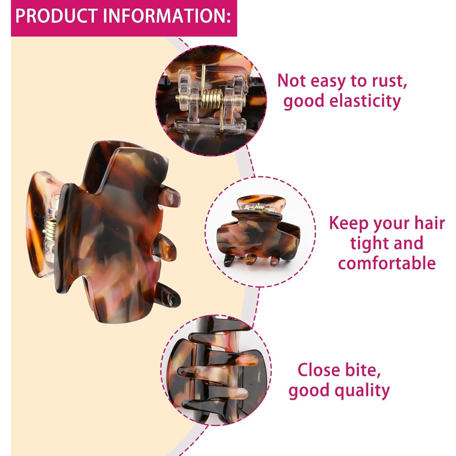 Set de 6 Clips de Pelo de Garra Messen Estampado Leopardo