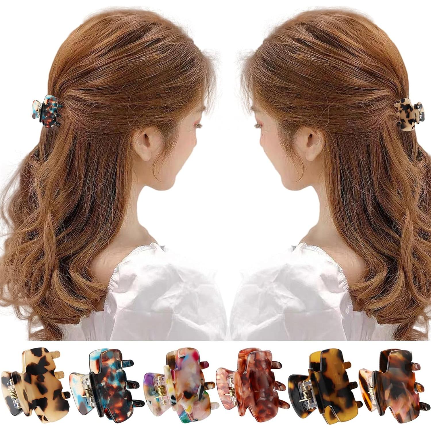 Set de 6 Clips de Pelo de Garra Messen Estampado Leopardo