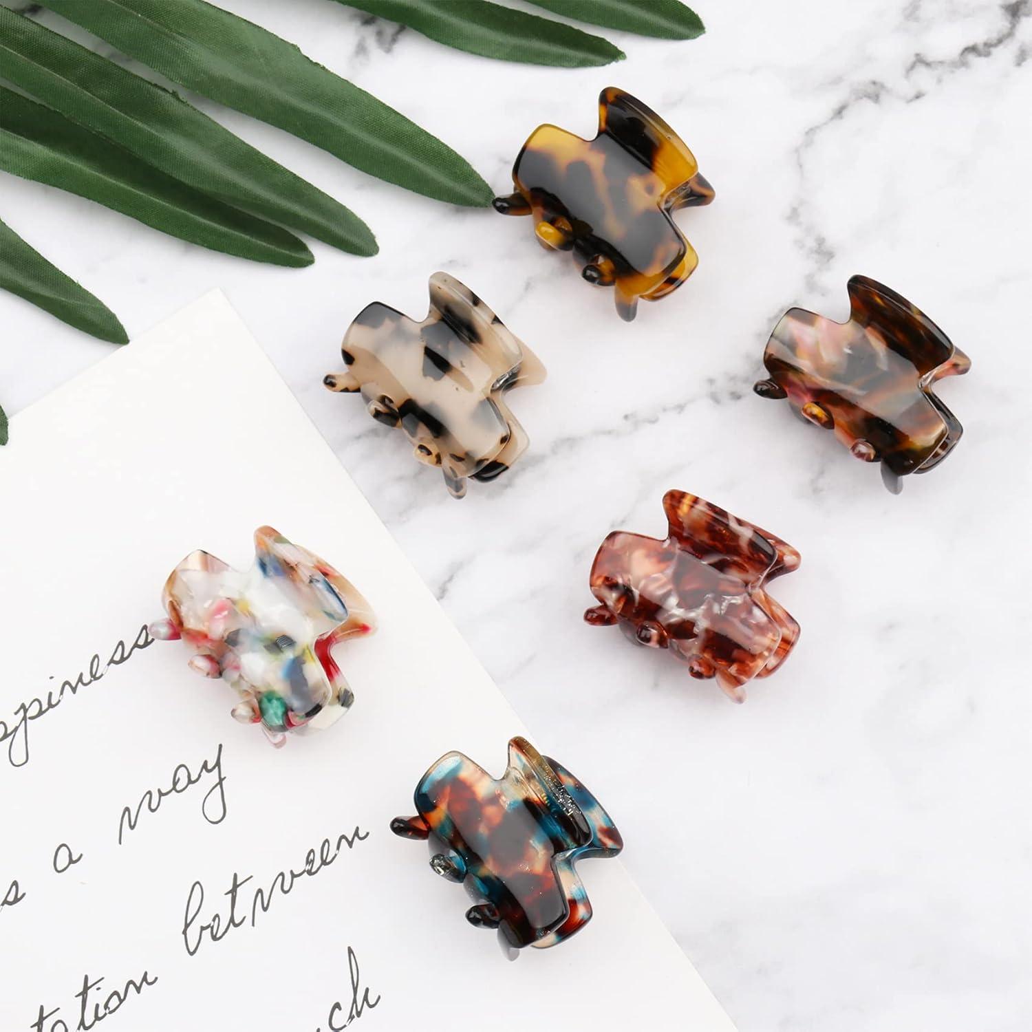 Set de 6 Clips de Pelo de Garra Messen Estampado Leopardo