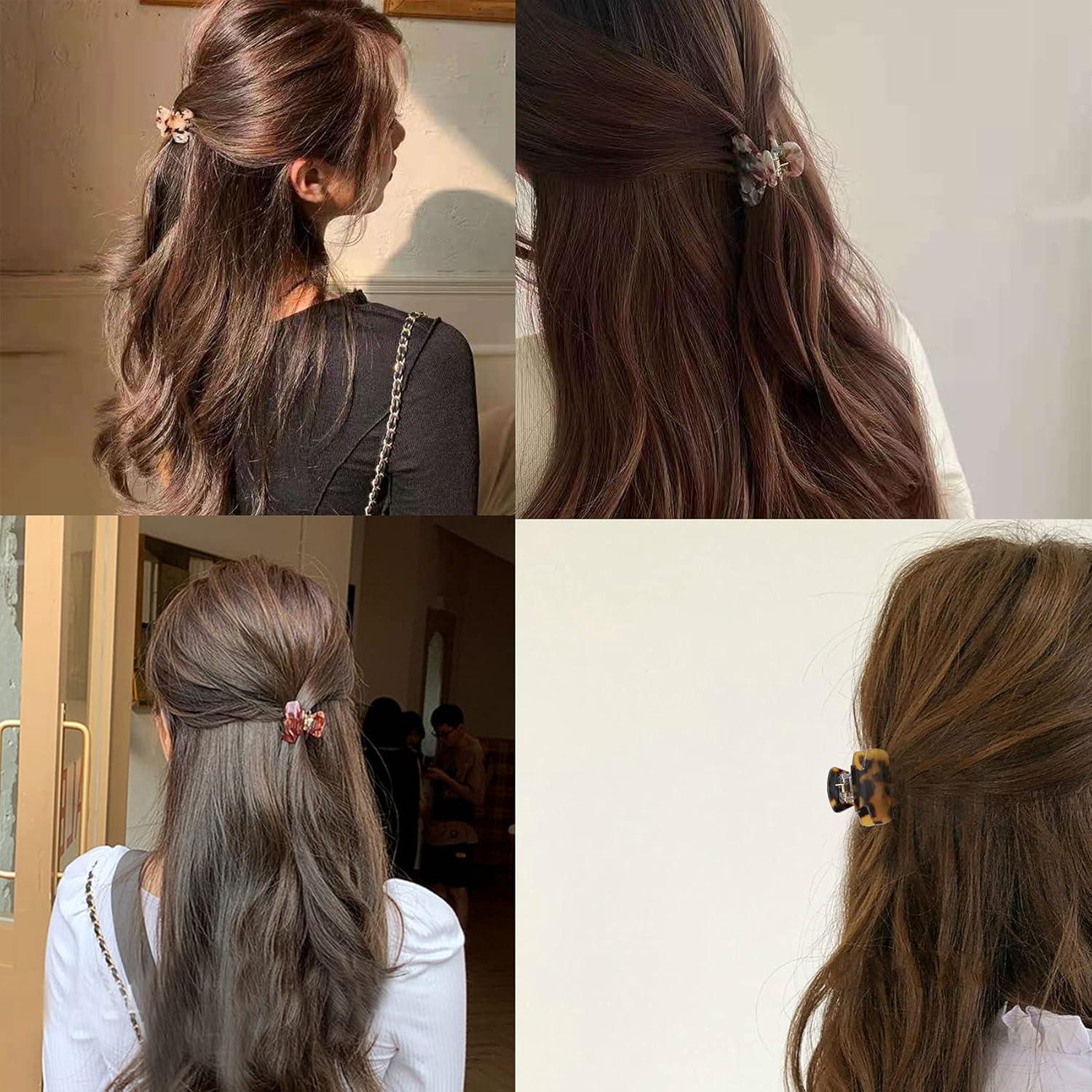 Set de 6 Clips de Pelo de Garra Messen Estampado Leopardo